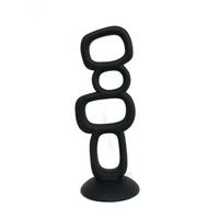 Skulptur Nele in Schwarz - Schwarz, Romantik / Landhaus, Kunststoff (11,5/32/10,5cm) - Modern Living
