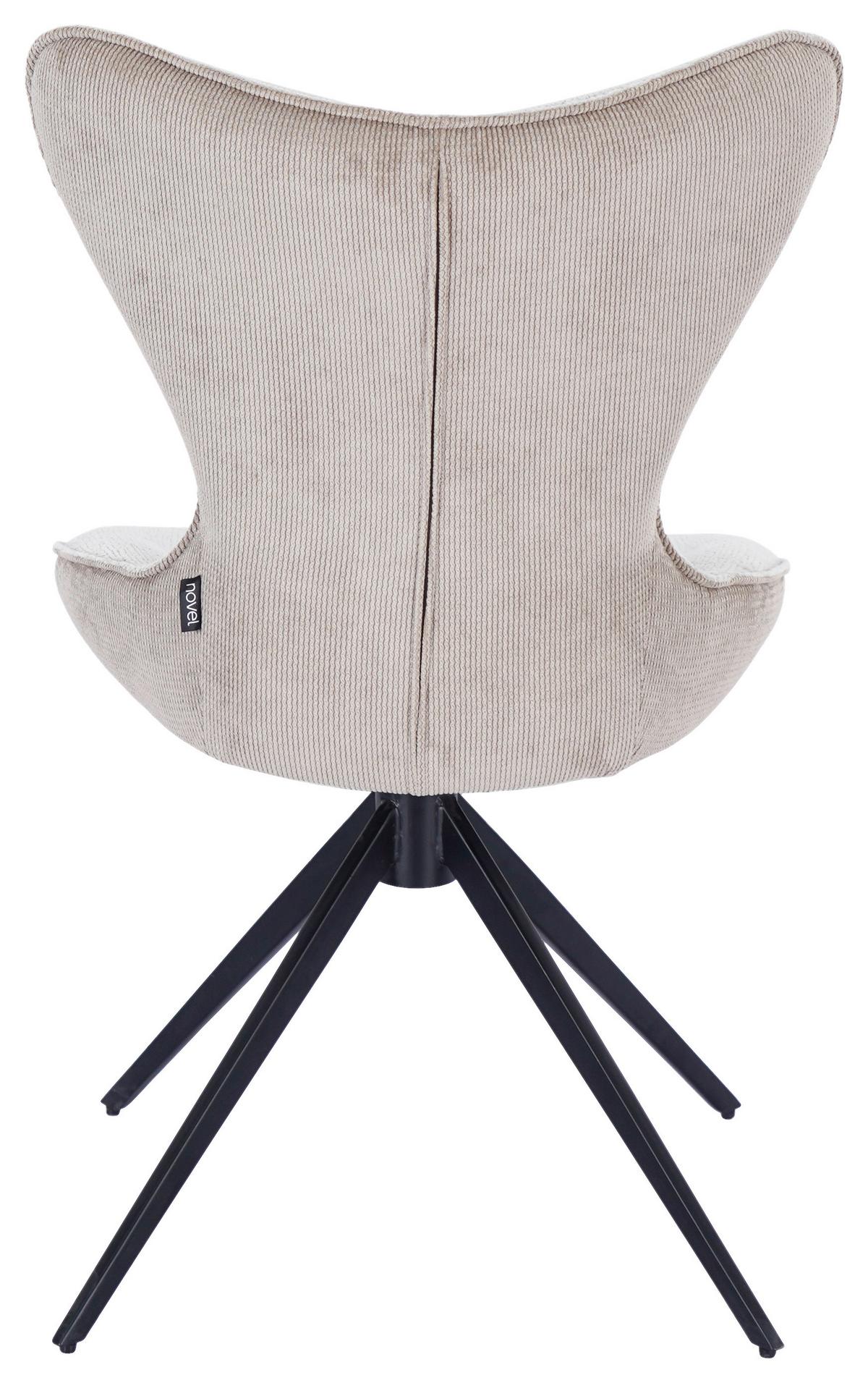 KRZESŁO RELAXO - czarny/taupe, Design, metal/tkanina (53/90/62cm) - Novel