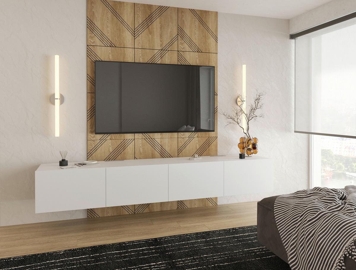 KOMODA NISKA NEWNIQ - biały, Design, materiał drewnopochodny (240/36,7/45cm) - Hom`in
