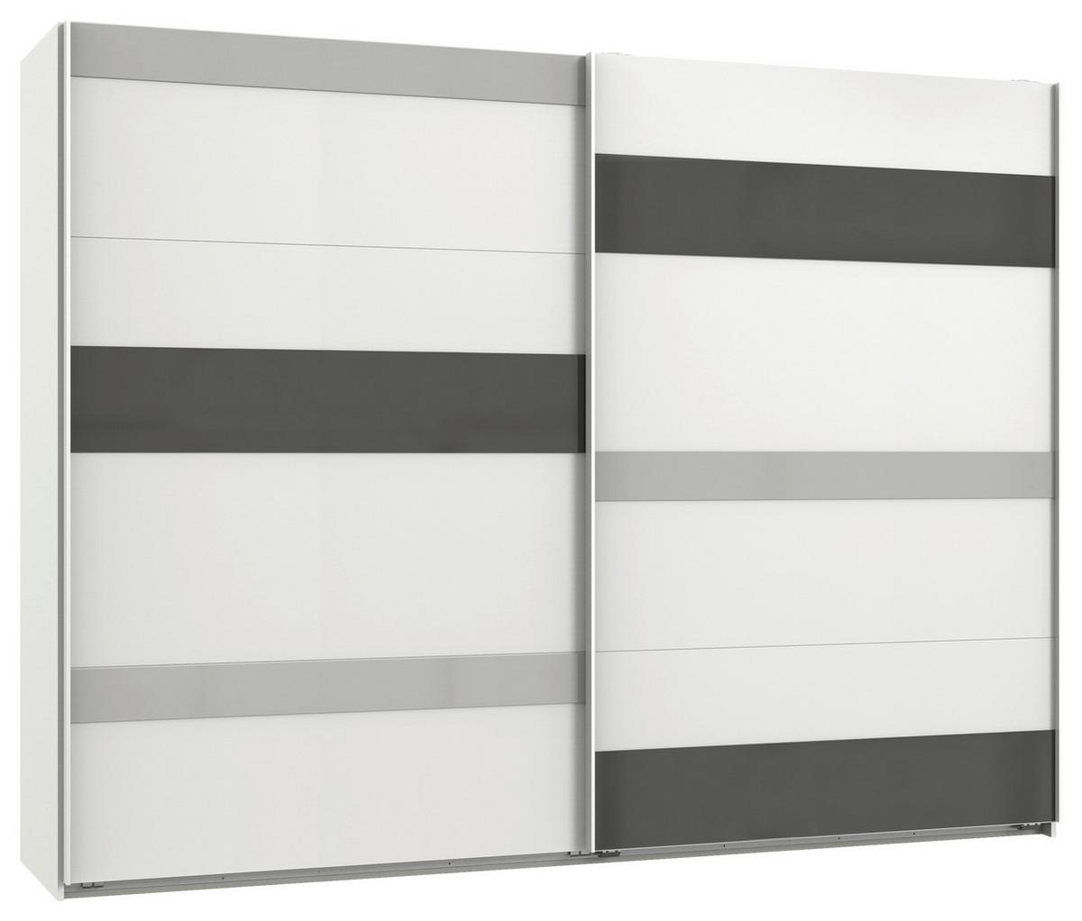 Ormar S Kliznim Vratima Monaco - bijela/siva, Moderno, staklo/drvni materijal (270/210/65cm) - Modern Living