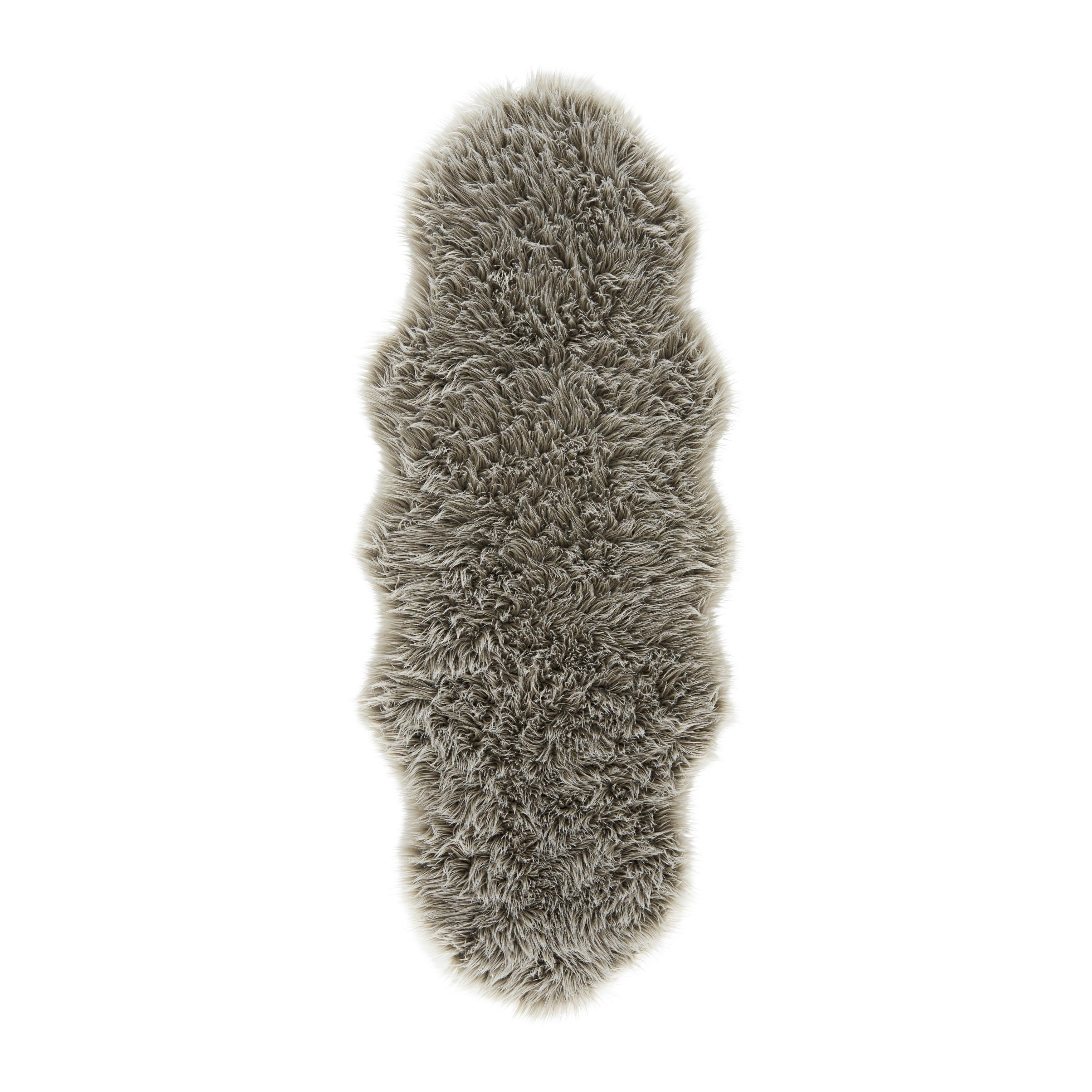 Schaffell Dacio in Grau - Grau, MODERN, Textil (160/60cm) - Bessagi Home