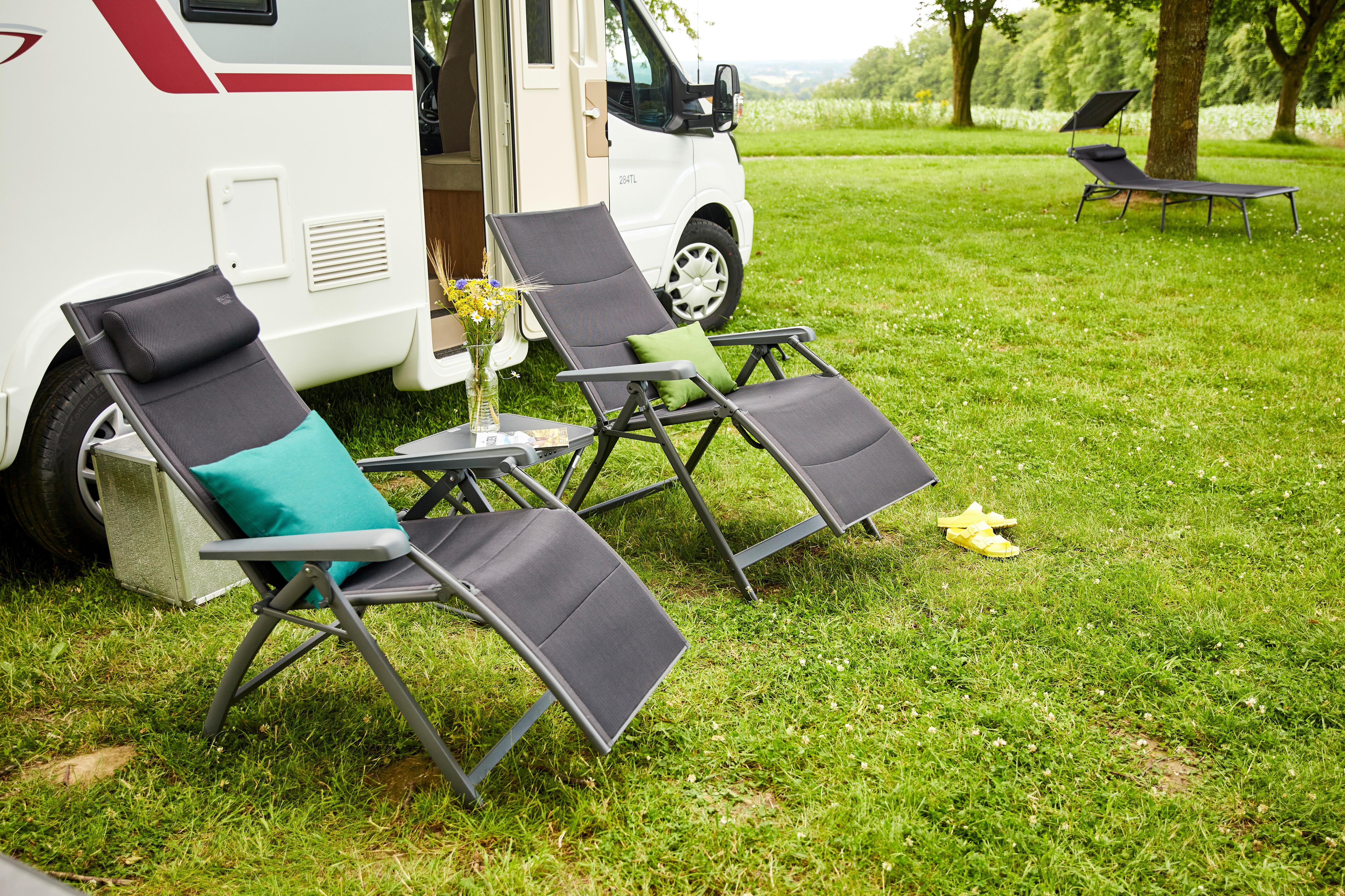 Garten-Relaxliegel Anthrazit Aluminium klappbar - Anthrazit, KONVENTIONELL, Textil/Metall (69/124/84cm) - Siena Garden