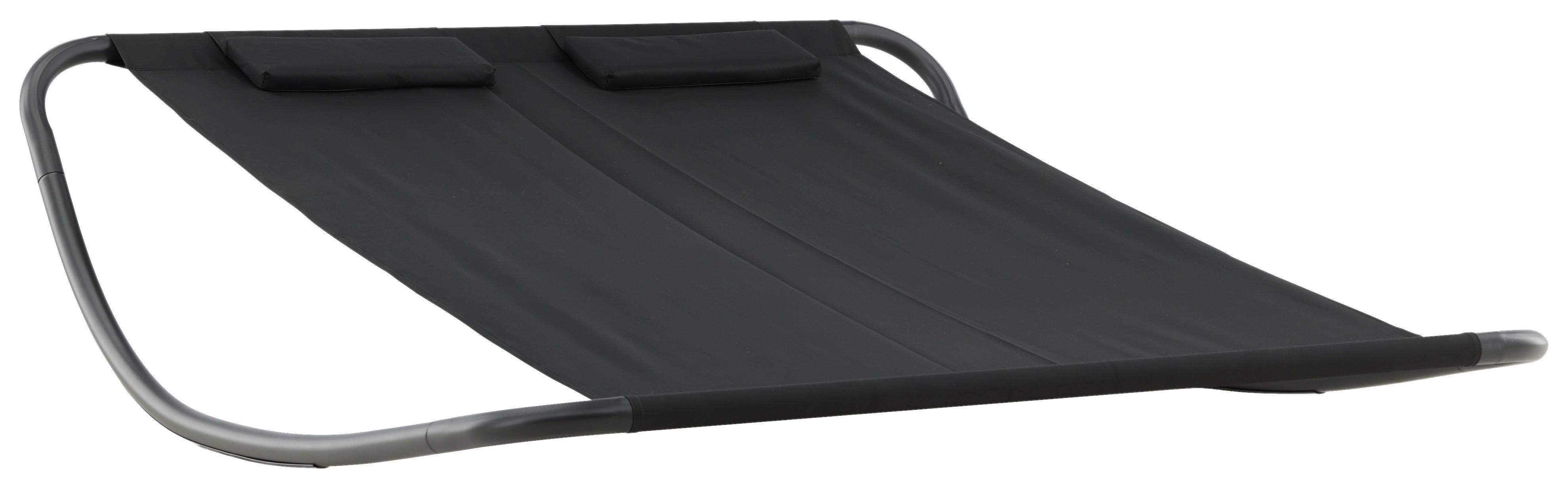 Sonnenliege Gordo ca. 180x48x200 cm Schwarz - Schwarz, KONVENTIONELL, Textil/Metall (180/48/200cm) - Gardenson