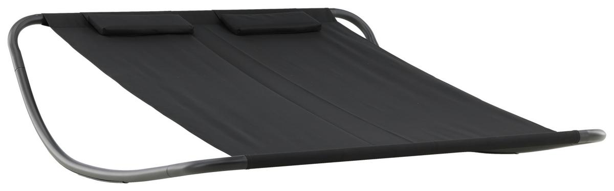 Sonnenliege Gordo ca. 180x48x200 cm Schwarz - Schwarz, KONVENTIONELL, Textil/Metall (180/48/200cm) - Gardenson