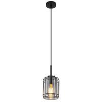 Hängeleuhte Kammi Schwarz max. 60 Watt - Schwarz, MODERN, Glas/Metall (13/120cm) - Globo