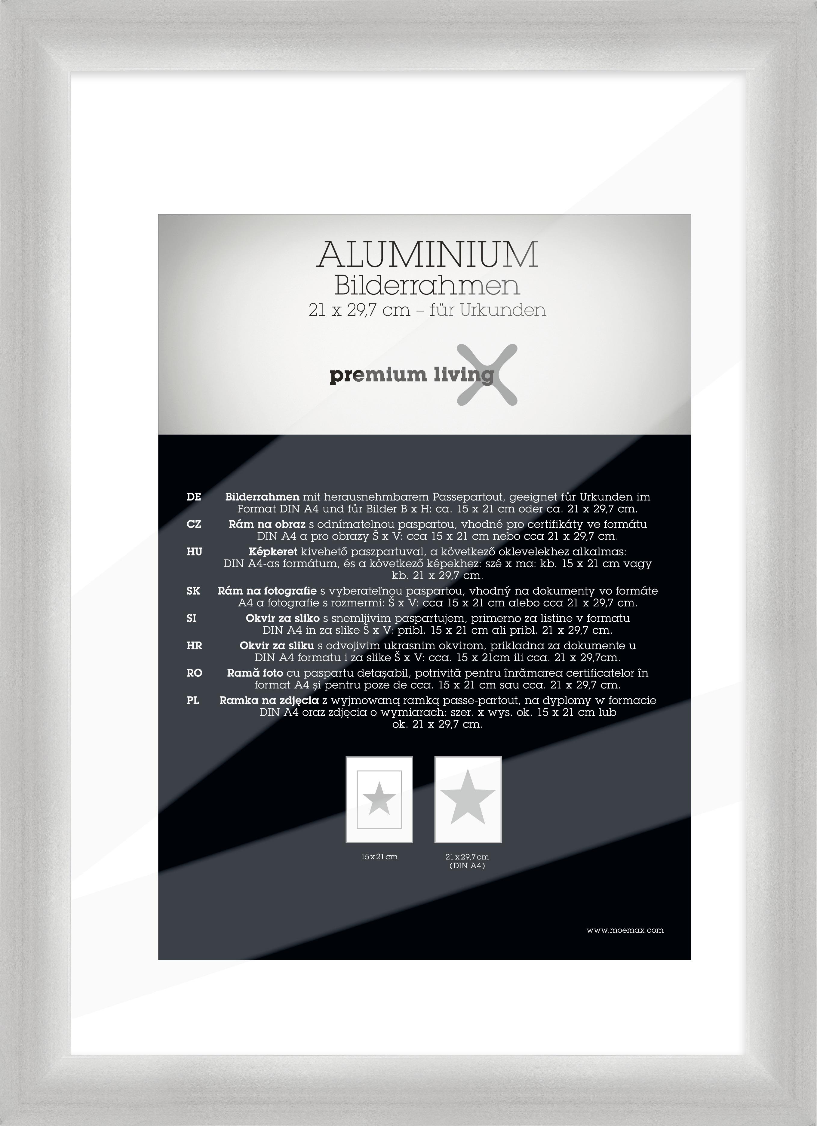 OKVIR ZA SLIKE ALUMINIUM - srebrne boje, Basics, metal (24.1/32.8/2.2cm) - Premium Living