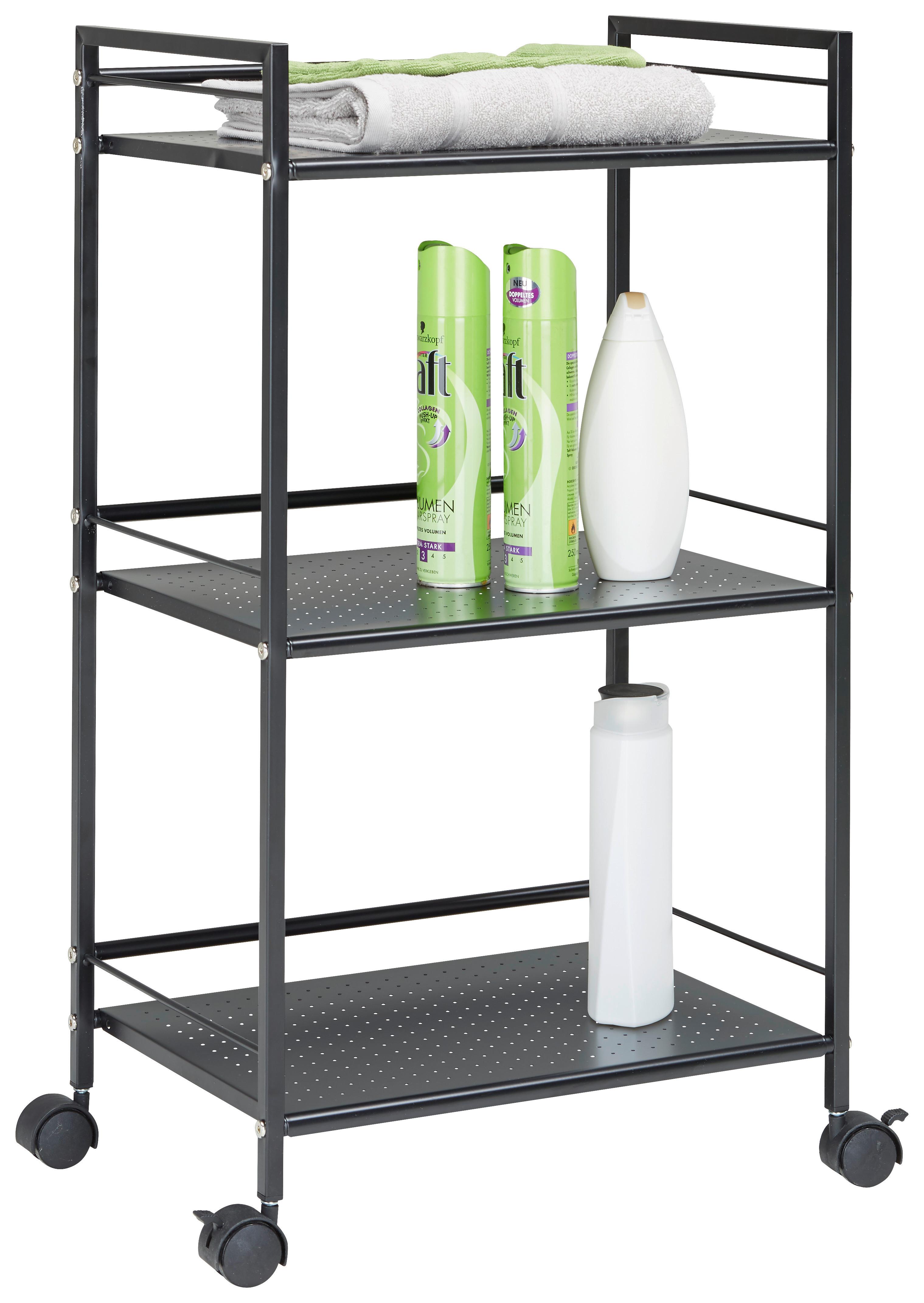 Višenamjenska Kolica Luan Ii - crna, Moderno, metal/plastika (43/81/29cm) - Modern Living