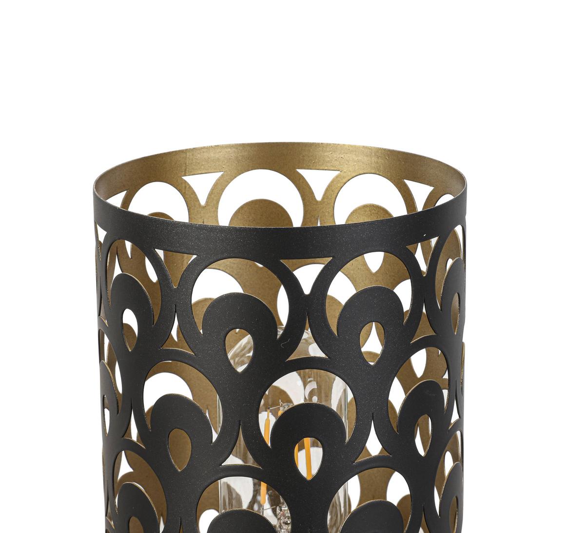 Tischleuchte Gumi max. 40 Watt - Goldfarben/Schwarz, Modern, Metall (12/22cm) - Modern Living