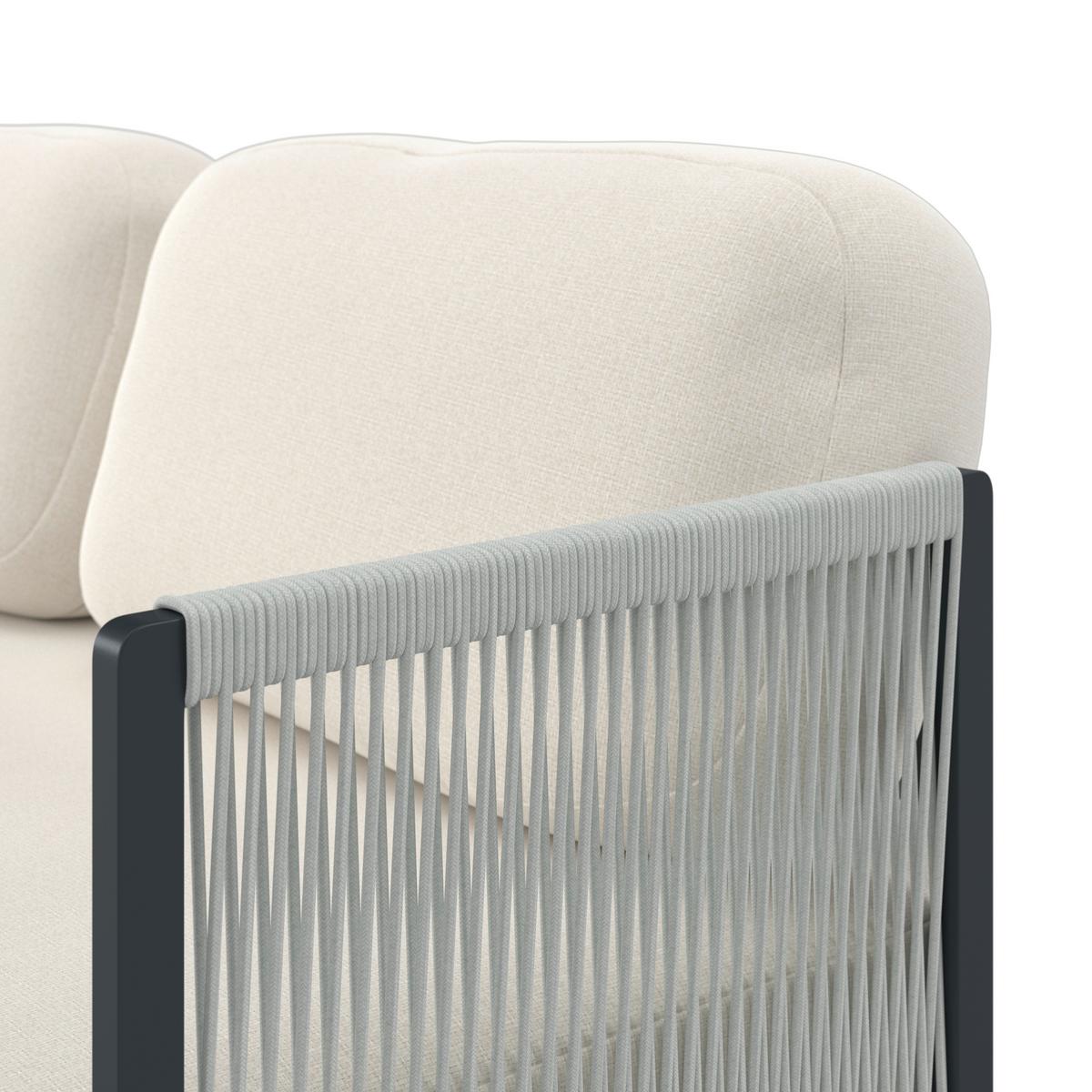 SONNENINSEL CORALIE - Anthrazit/Creme, Modern, Textil/Metall (155/62/190cm) - Bessagi Garden