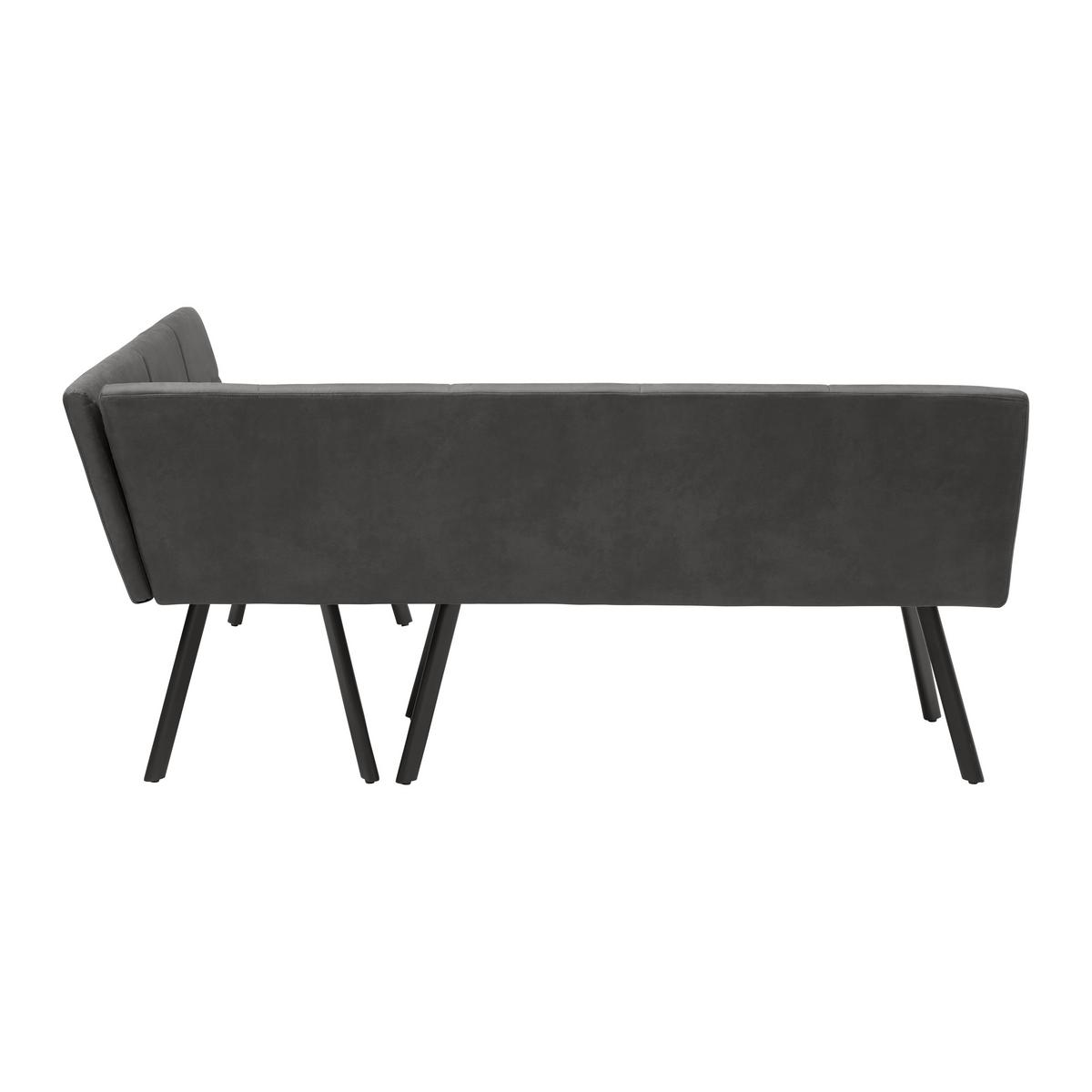 Eckbank Cooper Grau - Schwarz/Grau, MODERN, Textil/Metall (190/85/150cm) - Mömax