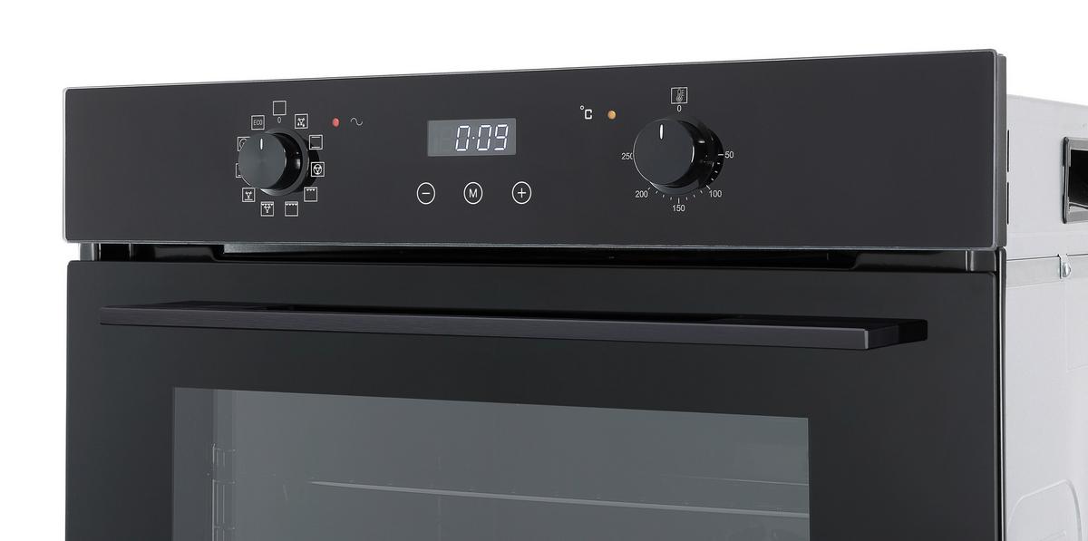 Einbaubackofen Julius AB701-19 Schwarz - Schwarz, Basics, Glas/Kunststoff (59,5/59,5/57,5cm) - Respekta