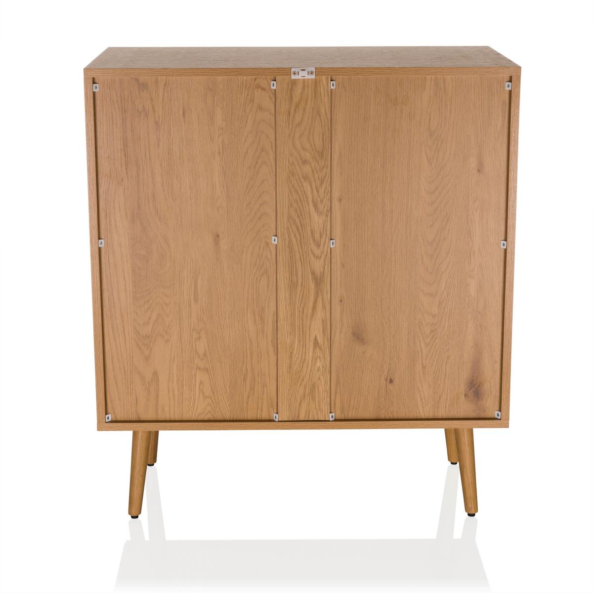 Komoda Boheo, Barva Hrasta - črna/barve hrasta, Moderno, leseni material (80/90/40cm) - MID.YOU