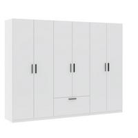 Drehtürenschrank Weiss - Weiss/Schwarz, Modern, Holzwerkstoff/Kunststoff (270/210/54cm) - Mömax