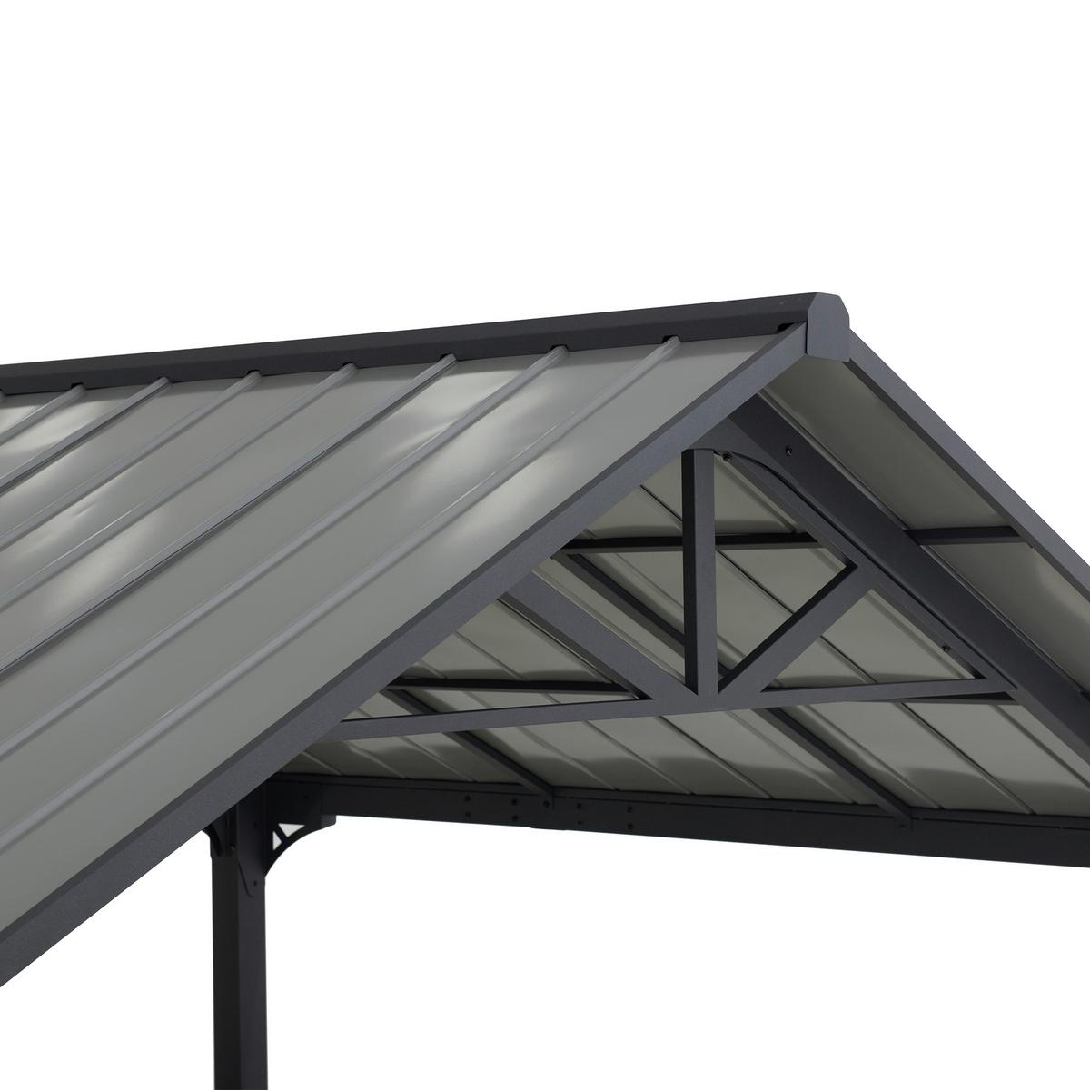Carport Eiger Dunkelgrau ca. 610x301x367cm - Dunkelgrau, Basics, Metall (610/301/367,4cm) - Modante