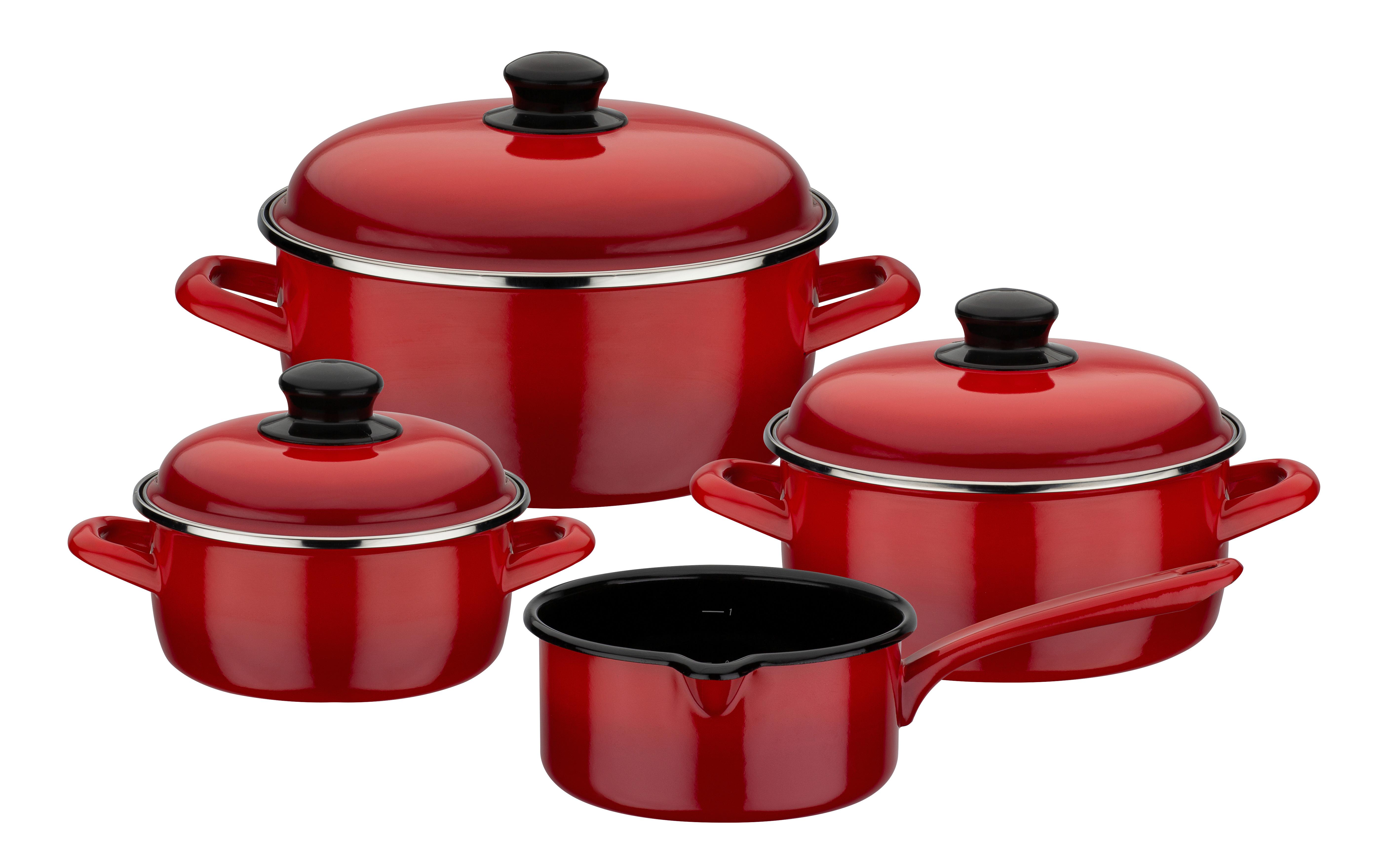 Set Posod Red Shadow, 4-Delni - rdeča, Basics, kovina - GSW