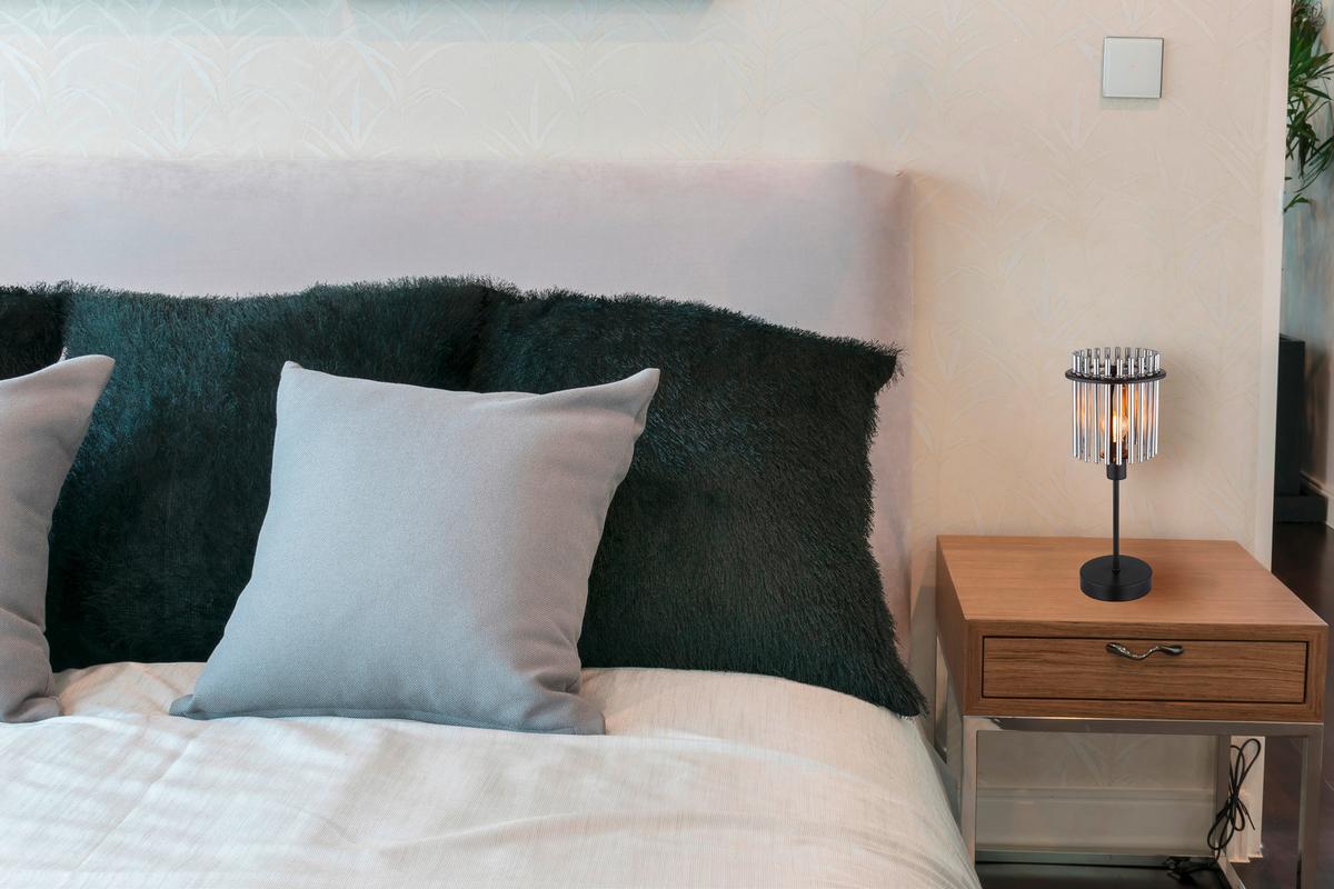 LAMPA STOŁOWA 15698T - czarny/szary, Trend, metal/szkło (15/37,5cm)