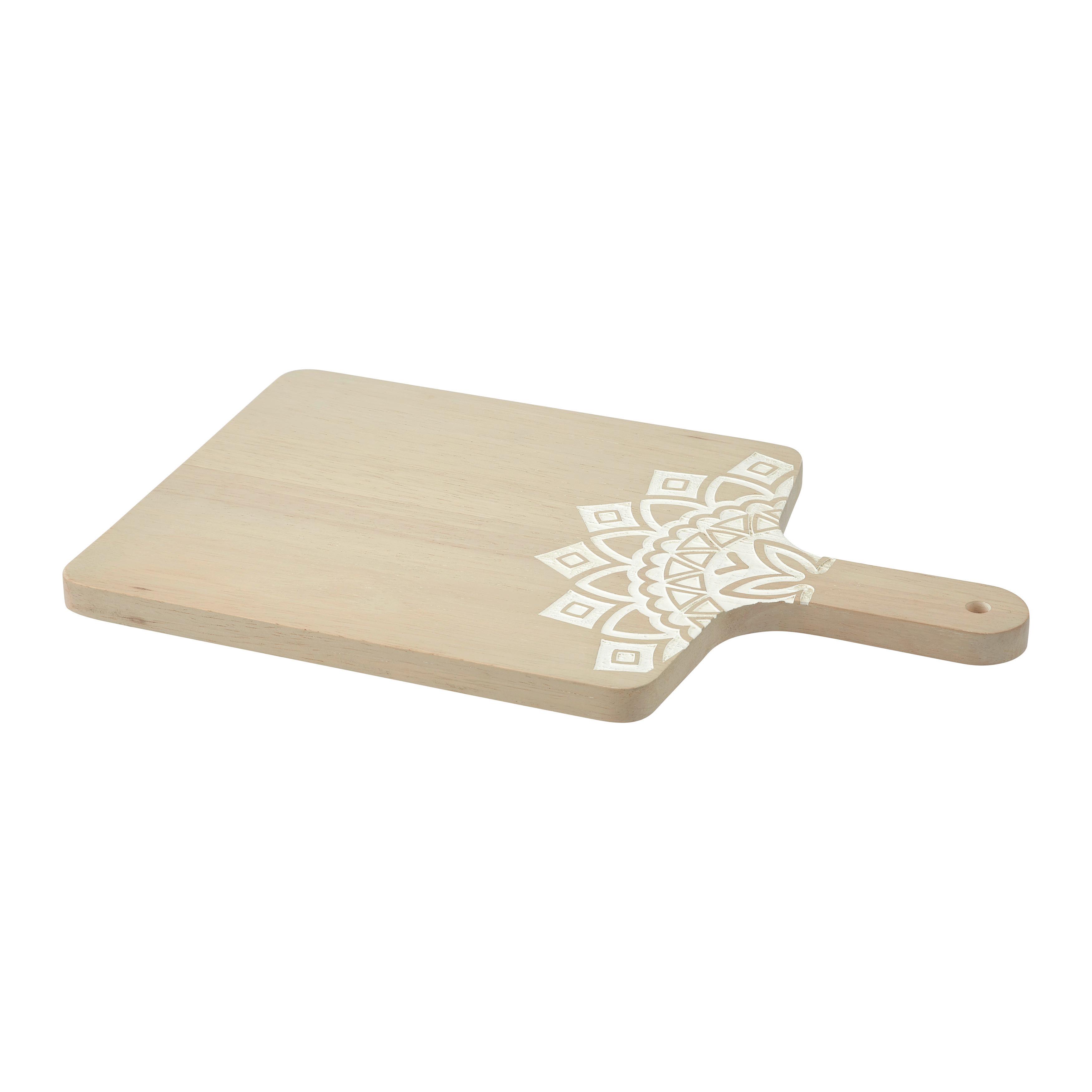 Kínálótálca Mandala - S - natúr/fehér, Modern, fa (37/22/1,5cm) - Mömax