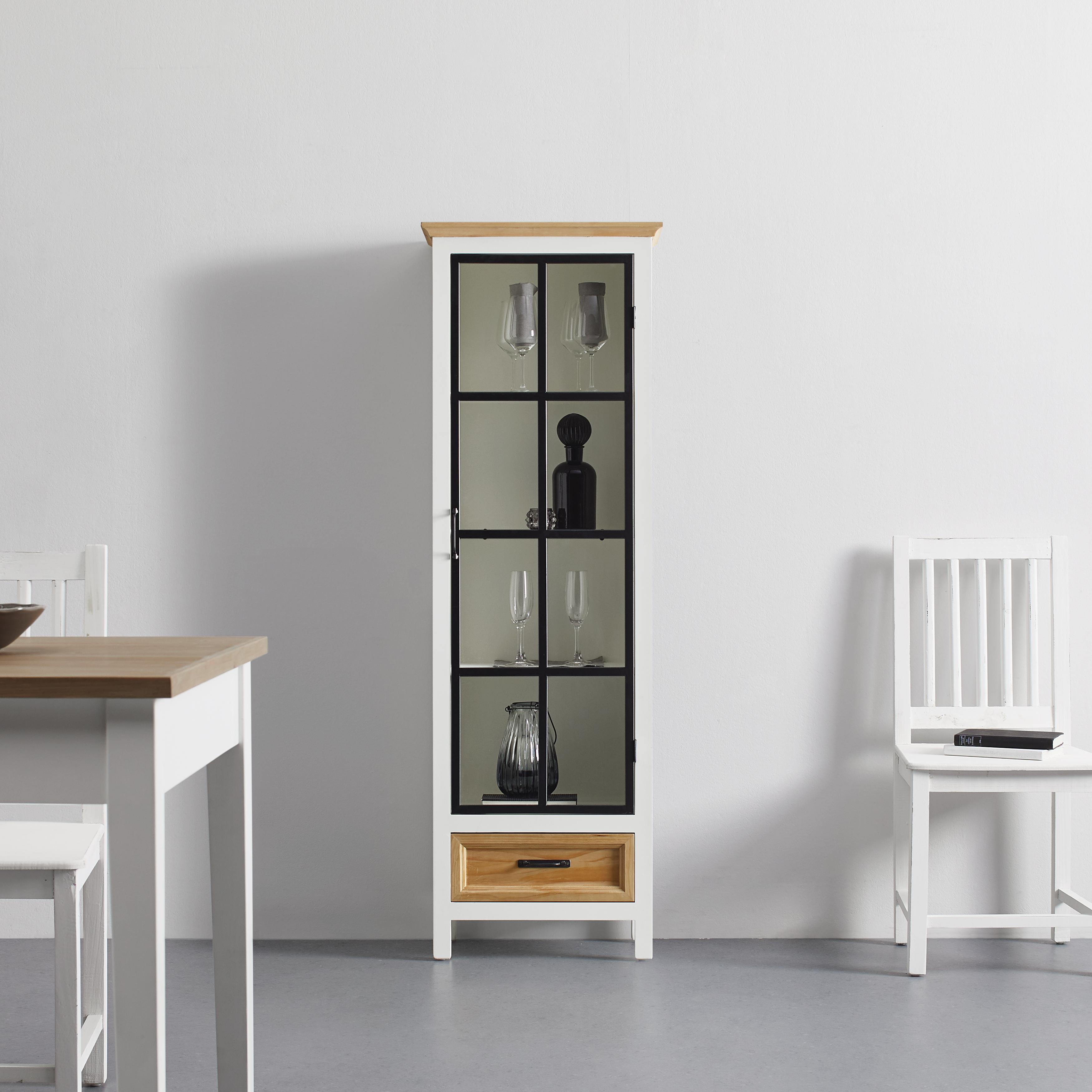 Vitrine Weiß Hellbraun Schwarz online bestellen