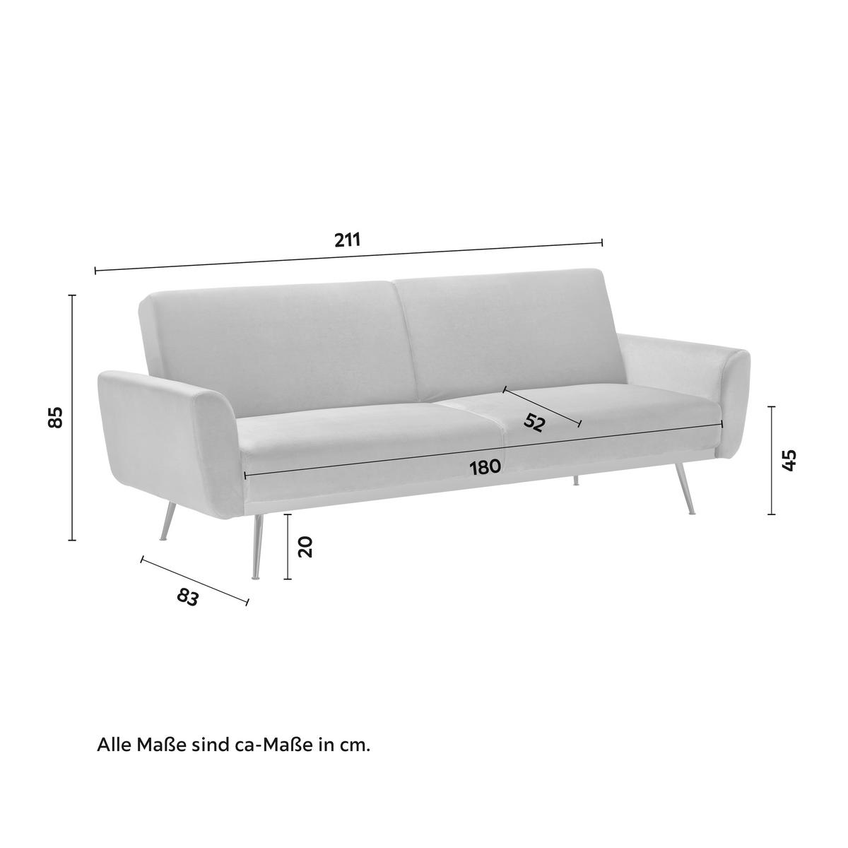 Canapea extensibilă GUILIA - gri, Modern, lemn/textil (211/85/83cm) - Bessagi Home