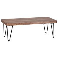 Klubska Miza Bagli - črna/barve akacije, Design, kovina/les (115/60/40cm) - MID.YOU