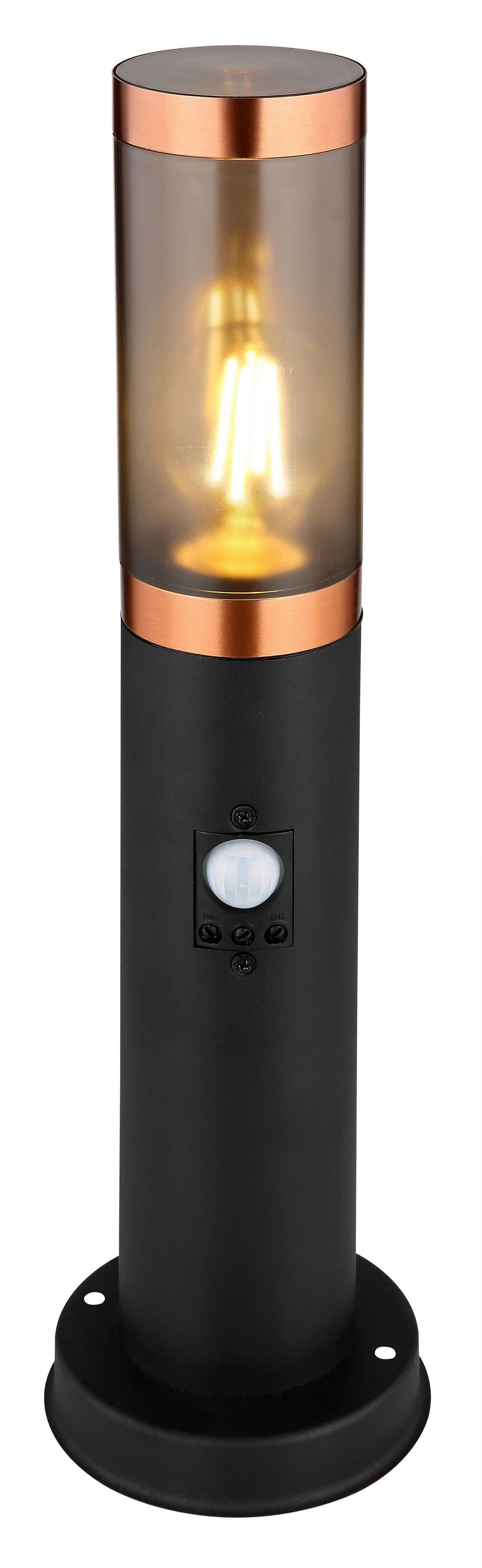 Außenleuchte Boston max. 15 Watt - Schwarz/Grau, Design, Kunststoff/Metall (12,7/45cm) - Globo