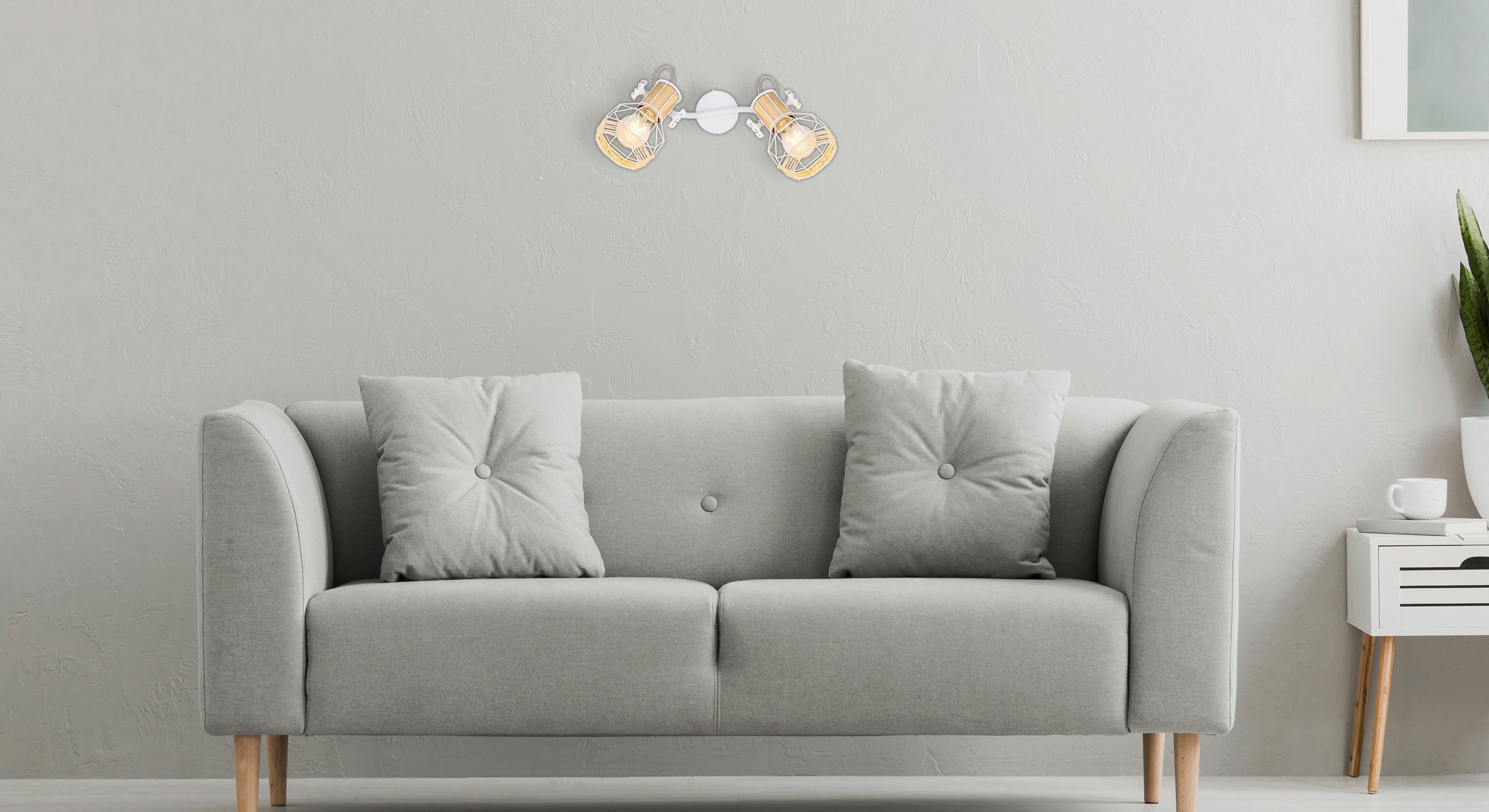 Reflektor Bana - bela/naravne barve, Basics, kovina (29,6/23/19cm) - Globo