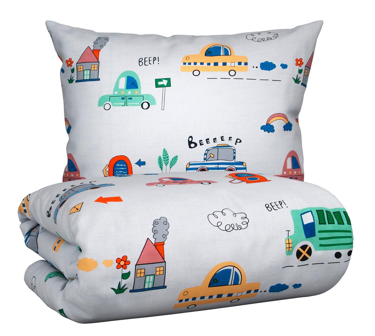 Bettwäsche Traffic ca. 160x210cm - Weiss/Multicolor, Textil (160/210cm) - Modern Living