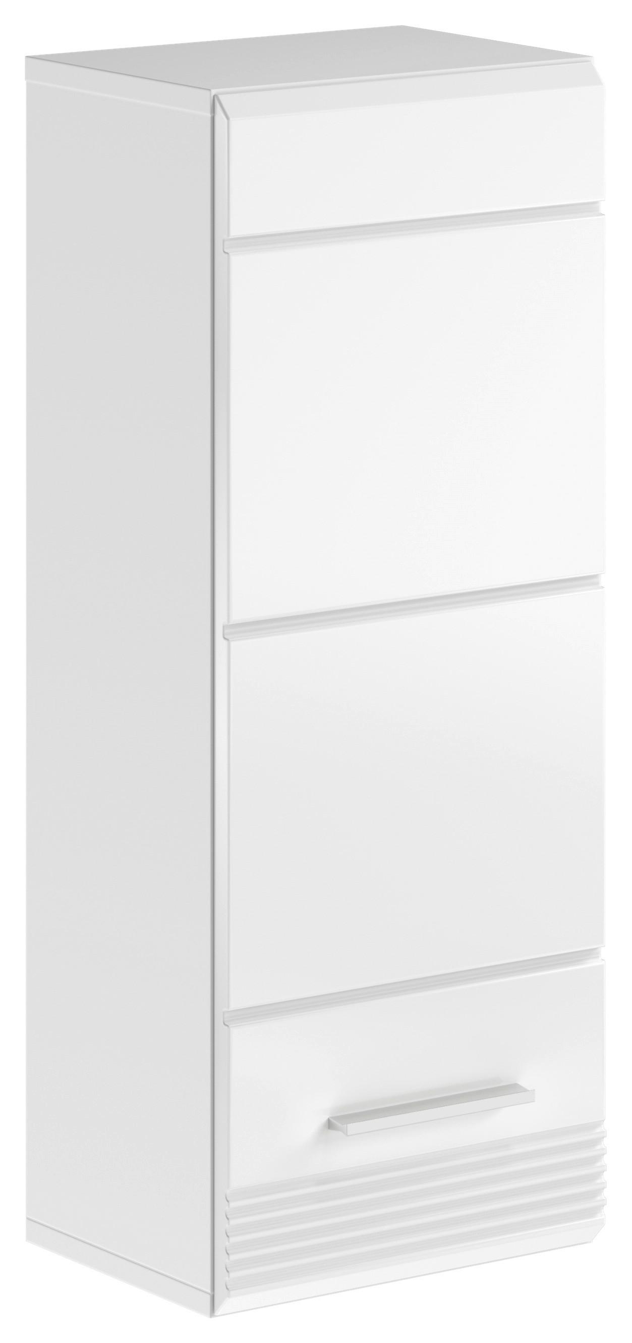 Hängeschrank Linus ca. 30x77 cm Weiß - Weiß Hochglanz/Weiß, MODERN, Holzwerkstoff/Kunststoff (30/77/23cm) - MID.YOU
