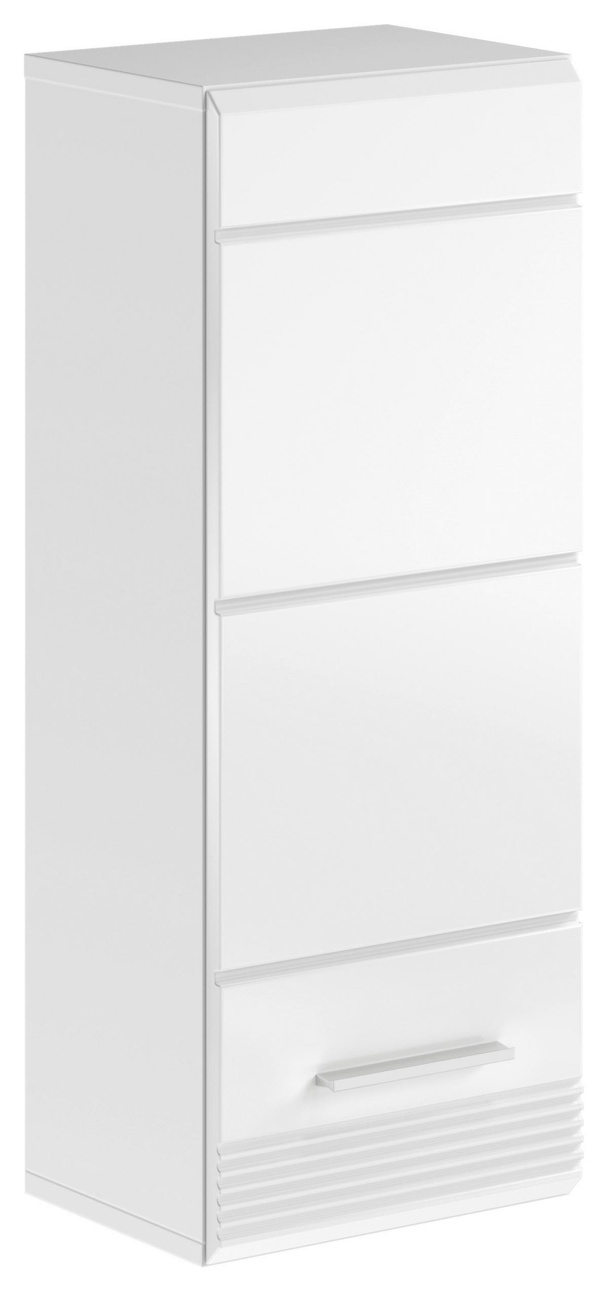 Hängeschrank Linus ca. 30x77 cm Weiß - Weiß Hochglanz/Weiß, MODERN, Holzwerkstoff/Kunststoff (30/77/23cm) - MID.YOU