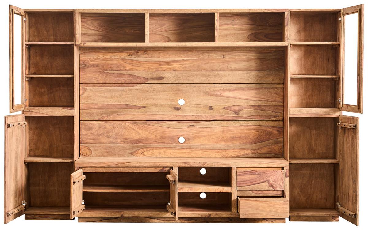 MEBLOŚCIANKA DO SALONU KALKUTA - kolor palisandrowy, Konventionell, drewno (265/175/40cm) - Livetastic