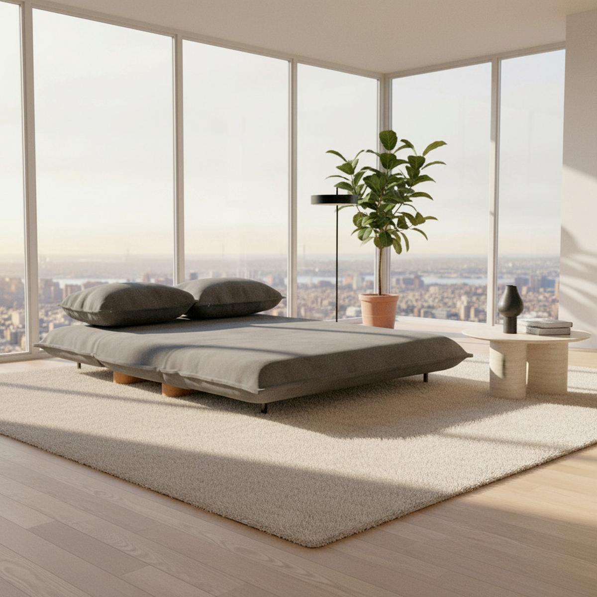 Dvosed Z Ležiščem Bella, Temno Siva - temno siva/naravne barve, Moderno, kovina/tekstil (141/77/85cm) - Bessagi Home