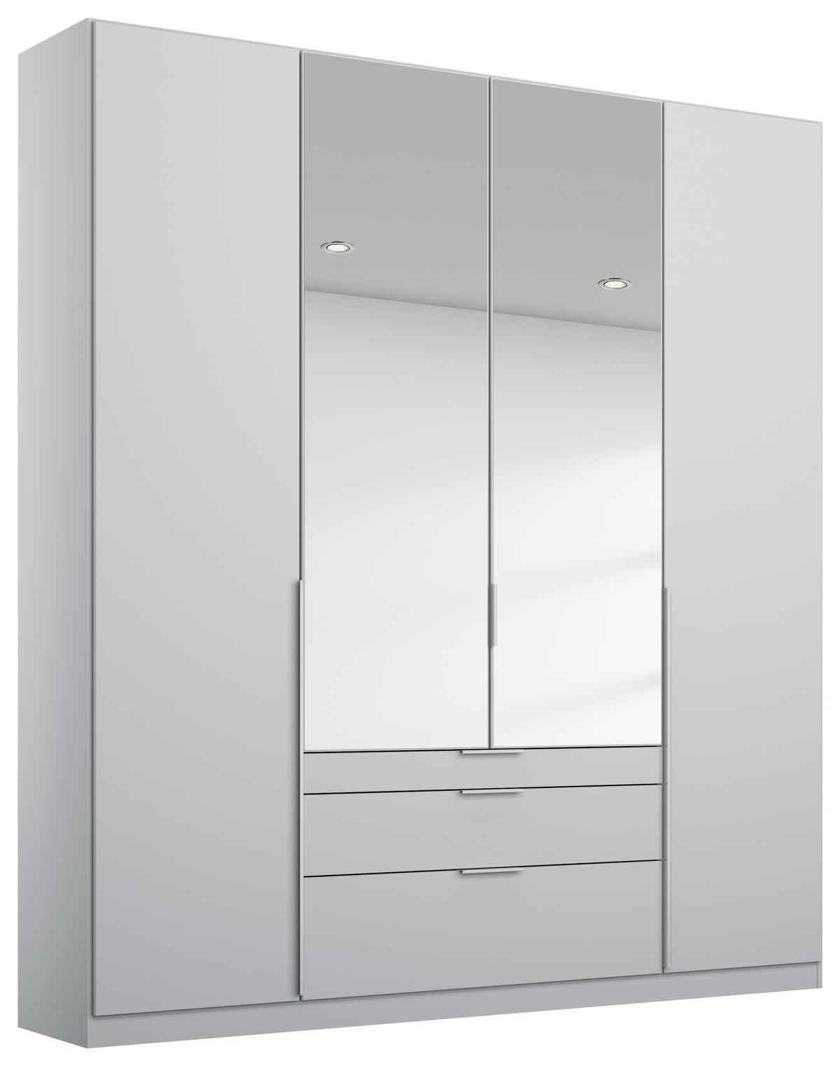 Dulap cu uși rotative ALABAMA - argintiu/gri deschis, Modern, material pe bază de lemn (181/229/54cm)