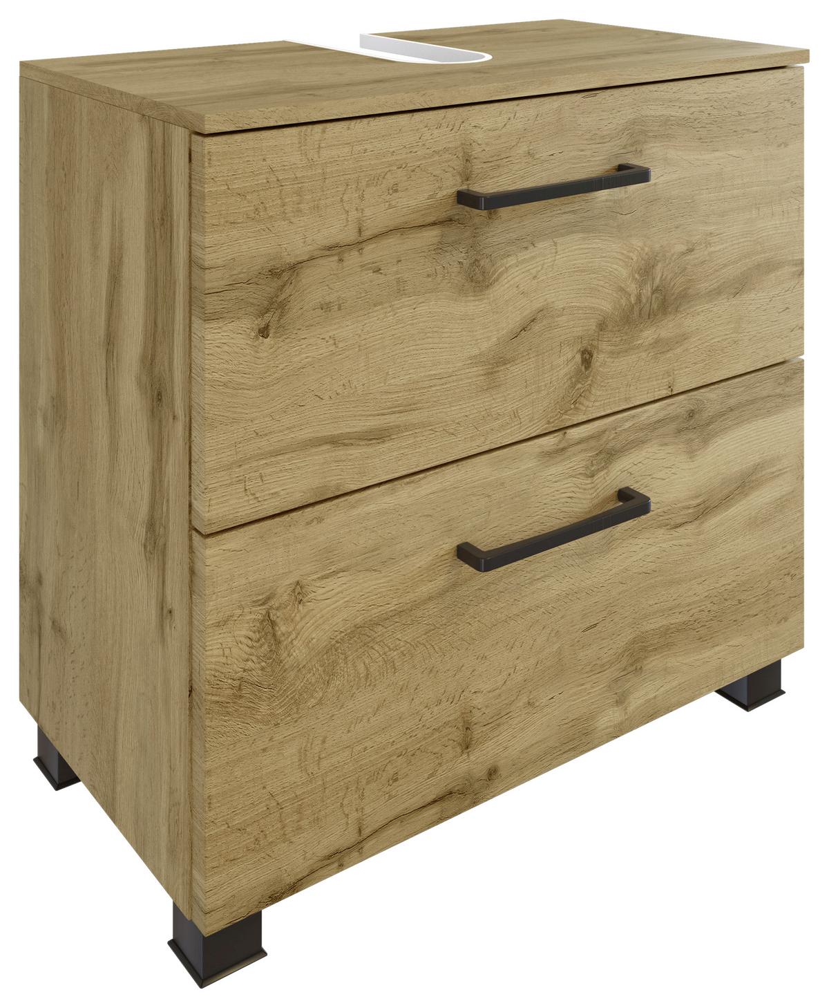 Badmöbel-Set Manchester B: 120 cm Eiche Wotan Dekor - Eichefarben, MODERN, Holzwerkstoff (120cm) - Held