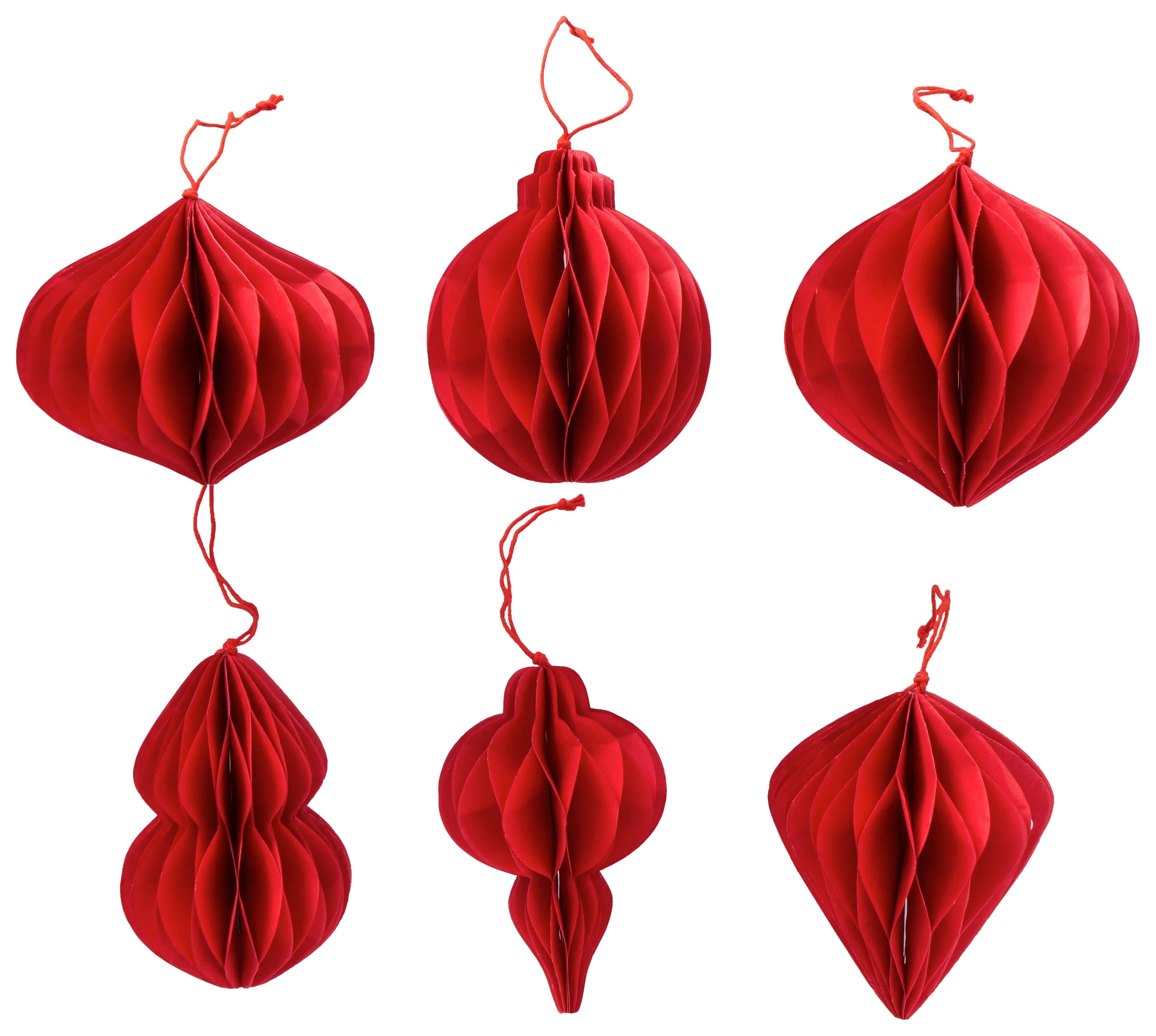 Decorațiune de agățat Sander - roșu, Konventionell, hârtie (11/12cm) - Modern Living