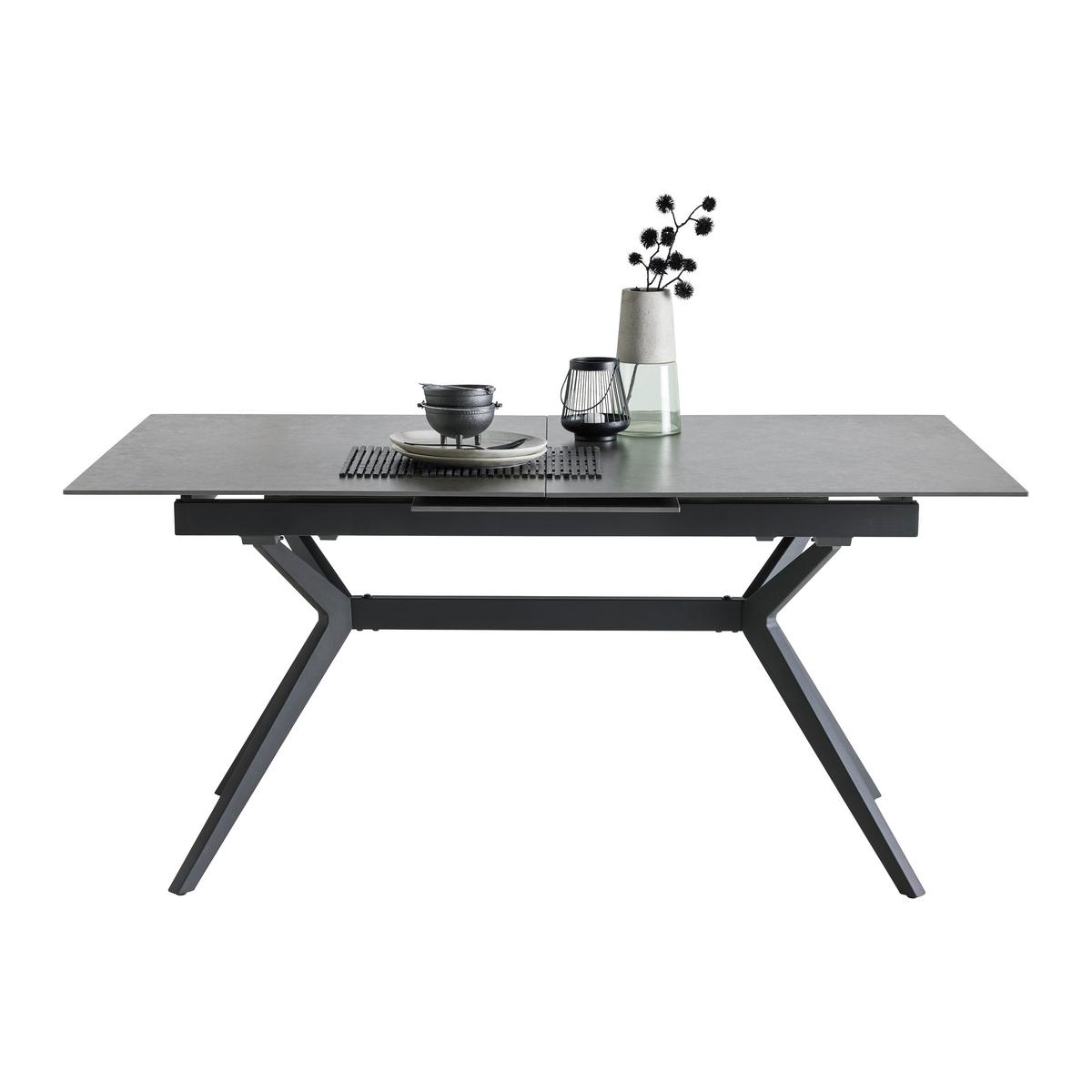 table à rallonge in Anthrazit/Schwarz - noir/anthracite, Modern, céramique/métal (160-205/91/76cm) - Mömax