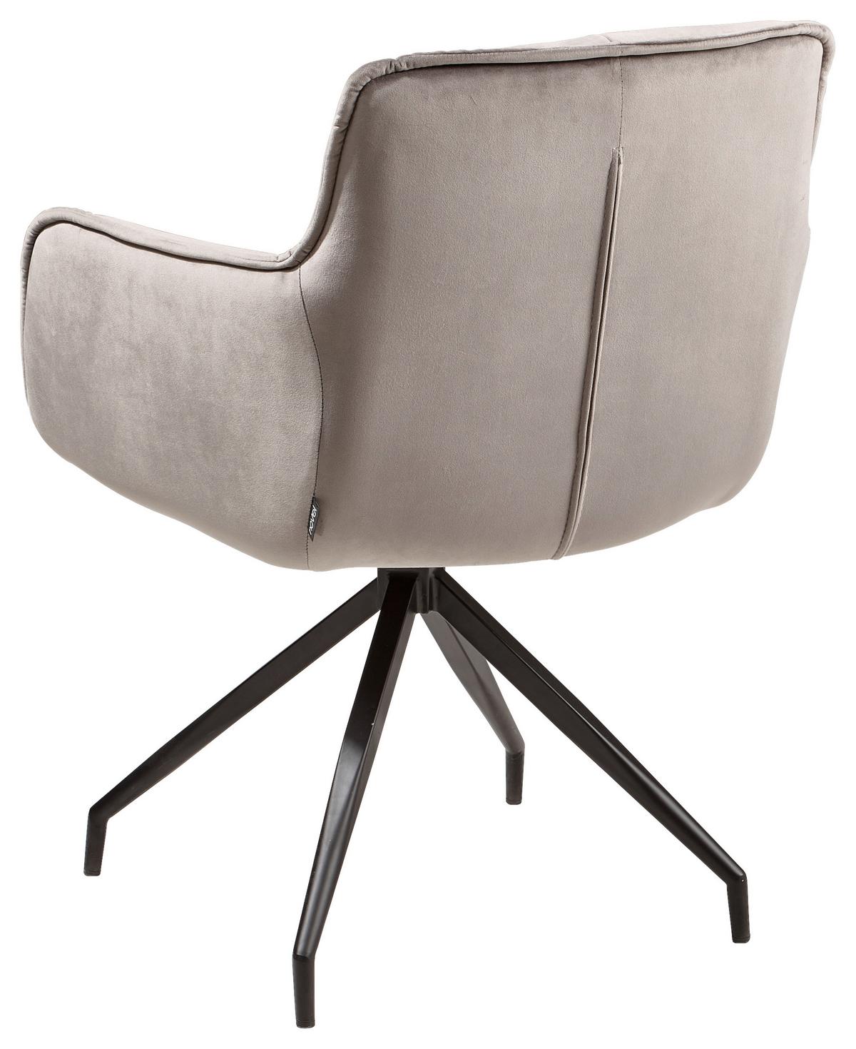 KRZESŁO Z PODŁOKIETNIKAMI GIRON - czarny/szary, Design, metal/tkanina (61,5/88/59cm) - Novel