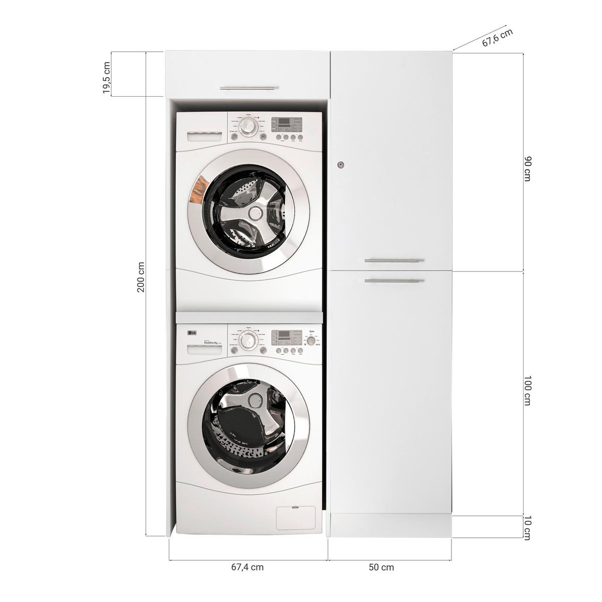 Hauswirtschaftsraum Clara Weiß B: ca. 117 cm - Weiß, KONVENTIONELL, Holzwerkstoff (117/200/67,6cm) - Respekta