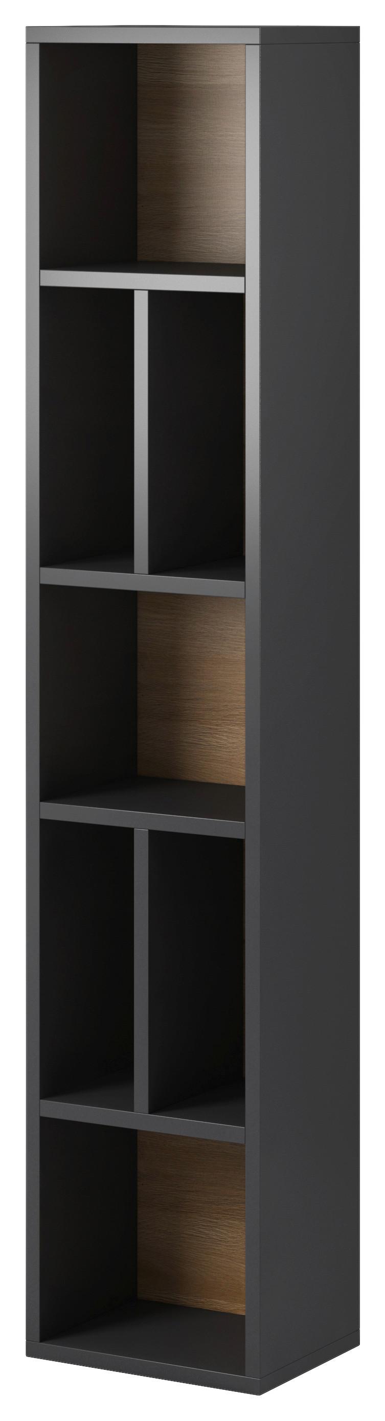 Falipolc Toledo - tölgyfa színű/antracit, Modern, faalapú anyag (32/159/25cm)