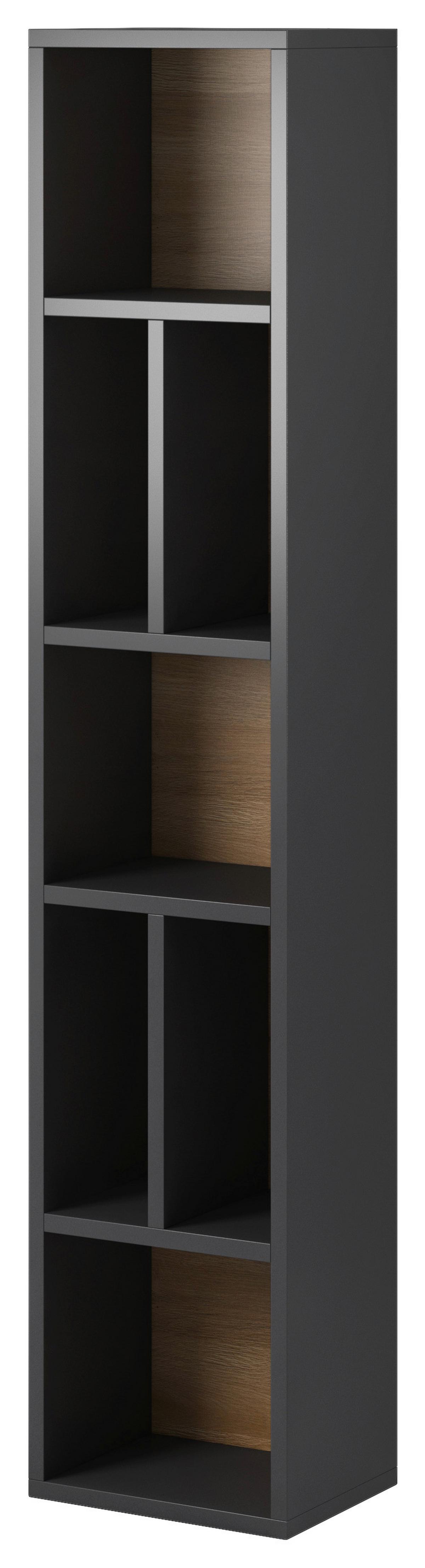 Falipolc Toledo - tölgyfa színű/antracit, Modern, faalapú anyag (32/159/25cm)