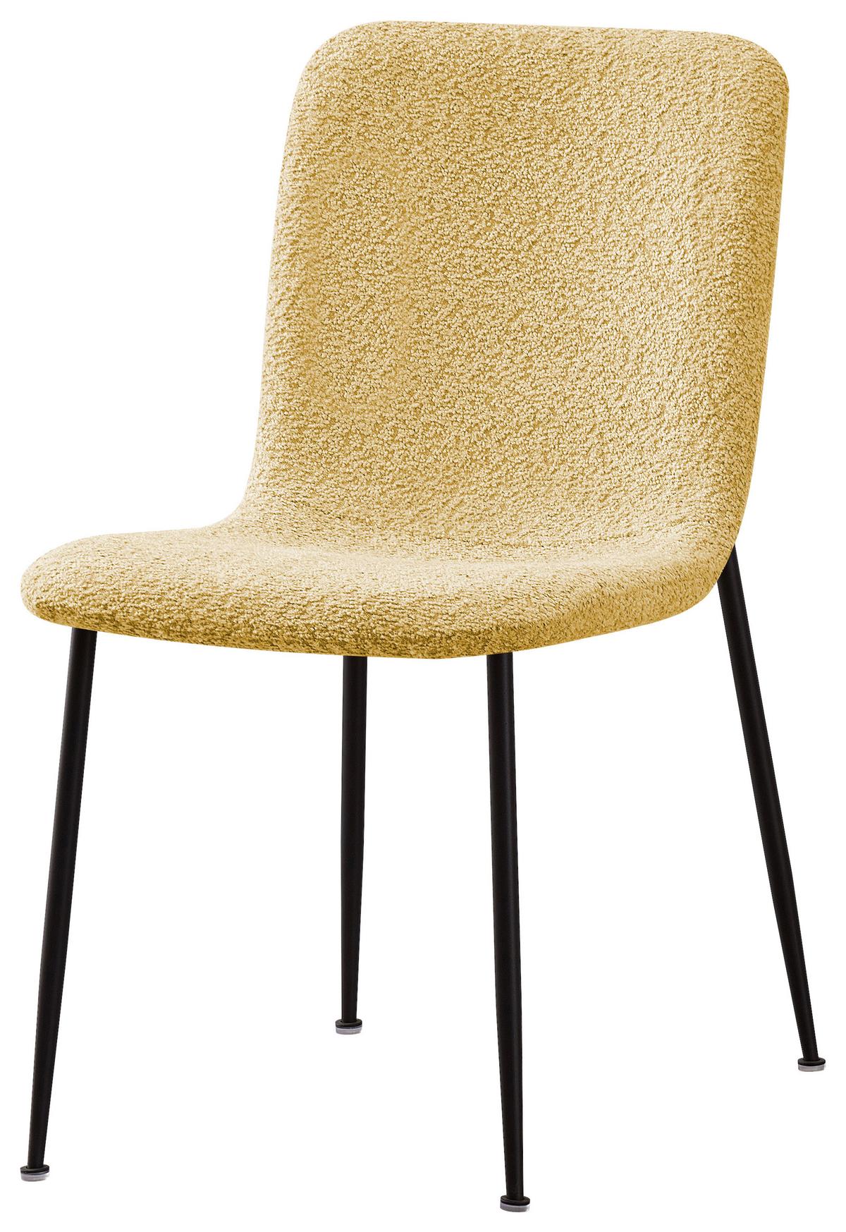 Stuhl Mila Gelb - Gelb/Schwarz, MODERN, Holz/Textil (43/82/57cm) - Mömax