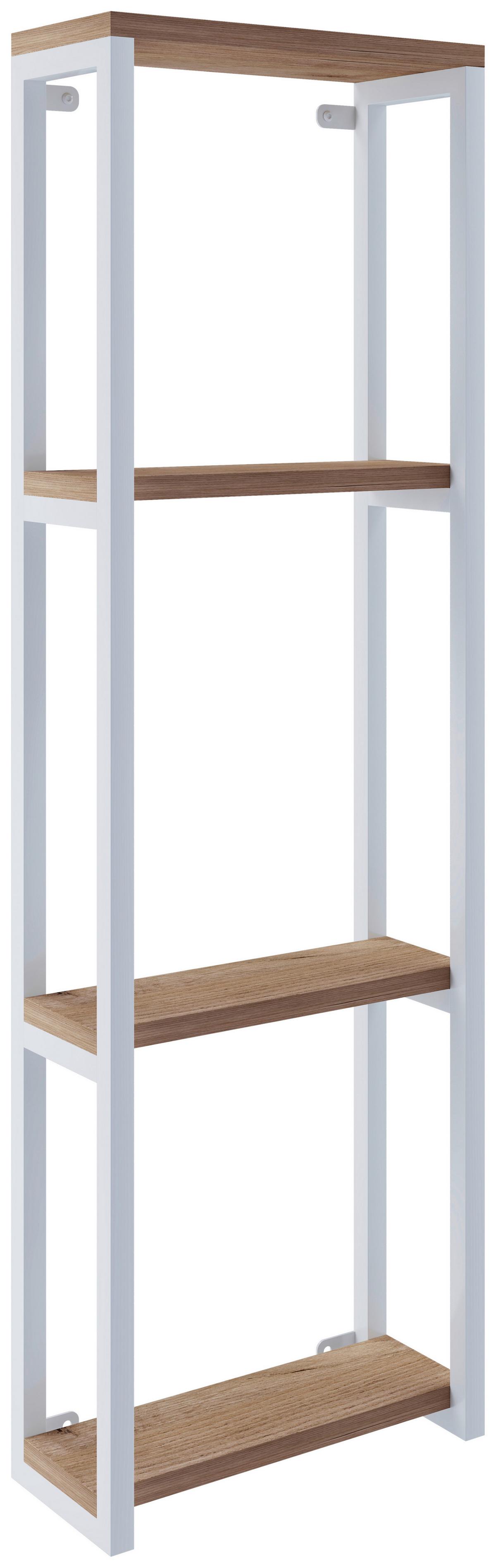Stenski Regal Bitila M, Bela, Medeni Hrast - bela/medeni hrast, Moderno, leseni material (35/111,8/15cm) - MID.YOU