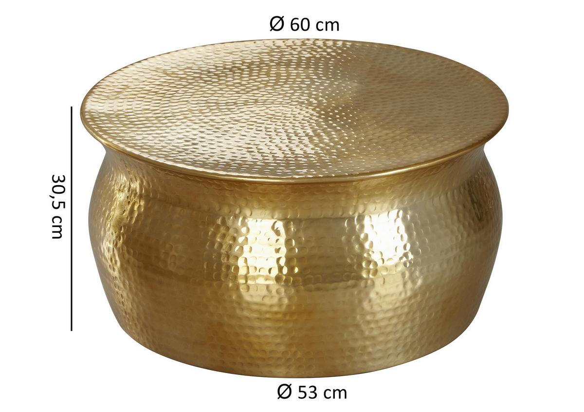 Klubska Miza Karam - zlate barve, Trendi, kovina (60/60/30,5cm) - MID.YOU
