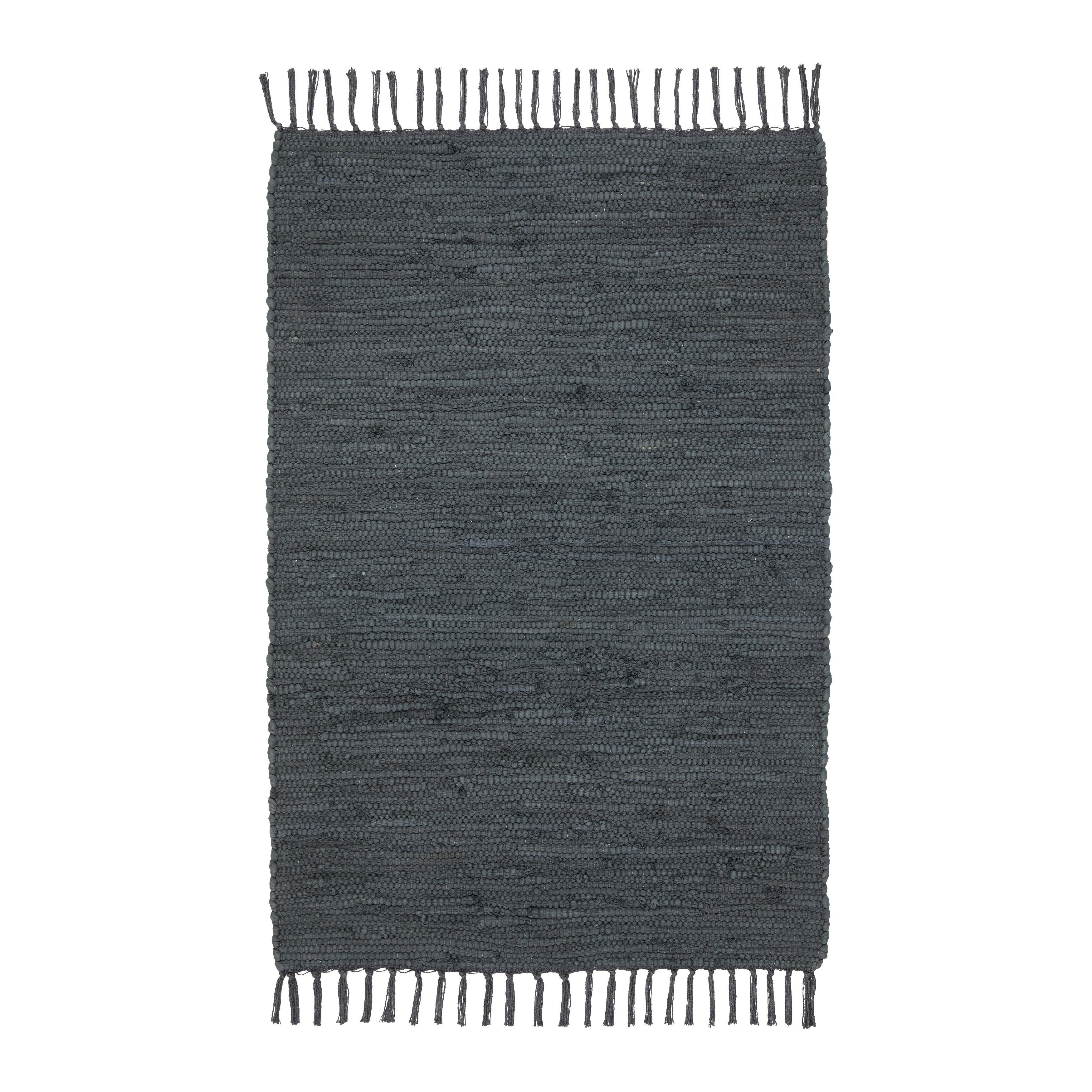 Fleckerlteppich Julia 1 in Dunkelgrau ca. 60x90cm - Dunkelgrau, ROMANTIK / LANDHAUS, Textil (60/90cm) - Modern Living