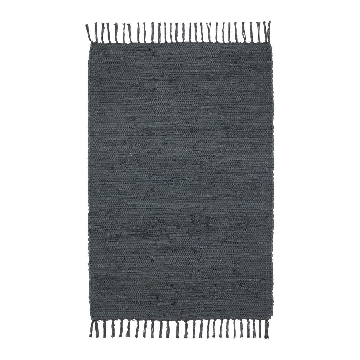 Fleckerlteppich Julia 2 in Dunkelgrau ca. 70x130cm - Dunkelgrau, Romantik / Landhaus, Textil (70/130cm) - Modern Living