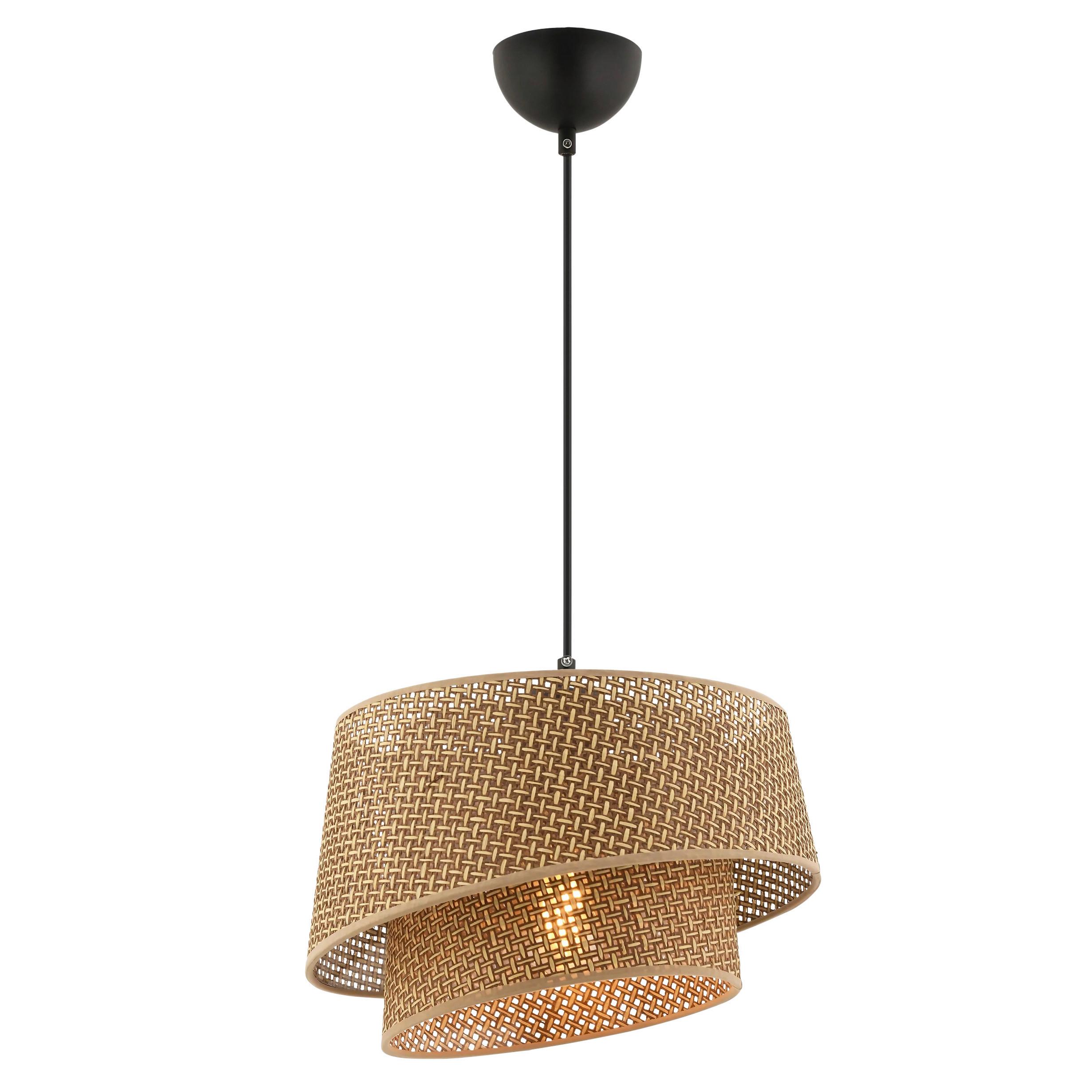 LAMPA WISZĄCA BARETTE HAZERAN - BEIGE - beżowy, Design, metal/tkanina (32/65cm) - P & B