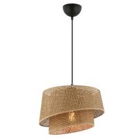 LAMPA WISZĄCA BARETTE HAZERAN - BEIGE - beżowy, Design, metal/tkanina (32/65cm) - P & B