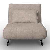 Fotelja Na Razvlačenje Luna - bež/crna, Moderno, metal/tekstil (92/86/80cm) - Bessagi Home