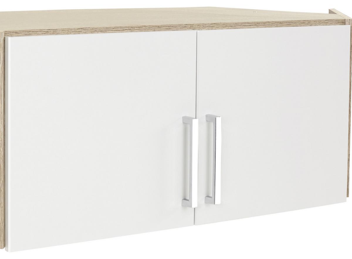 Dulap auxiliar superior Schrank Wien - alb/culoare lemn stejar, Konventionell, material pe bază de lemn (120/39/54cm)