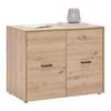 ARMOIRE BASSE KIVO -BASED- - chêne artisan/noir, MODERN, matériau en bois/matière synthétique (90/69,8/52,1cm) - Based