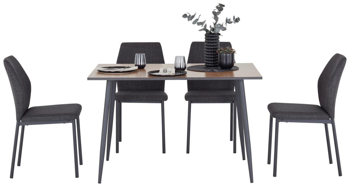Masa TOM - culoare natur/negru, Konventionell, metal/material pe bază de lemn (120/76/80cm) - Based